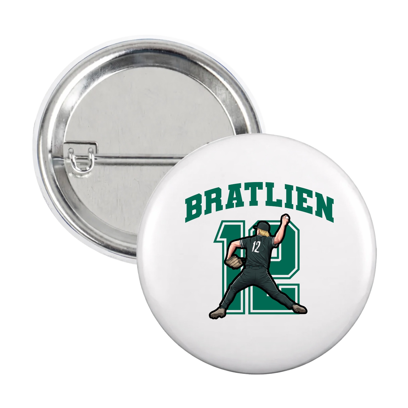 Game Day Button — Number in White