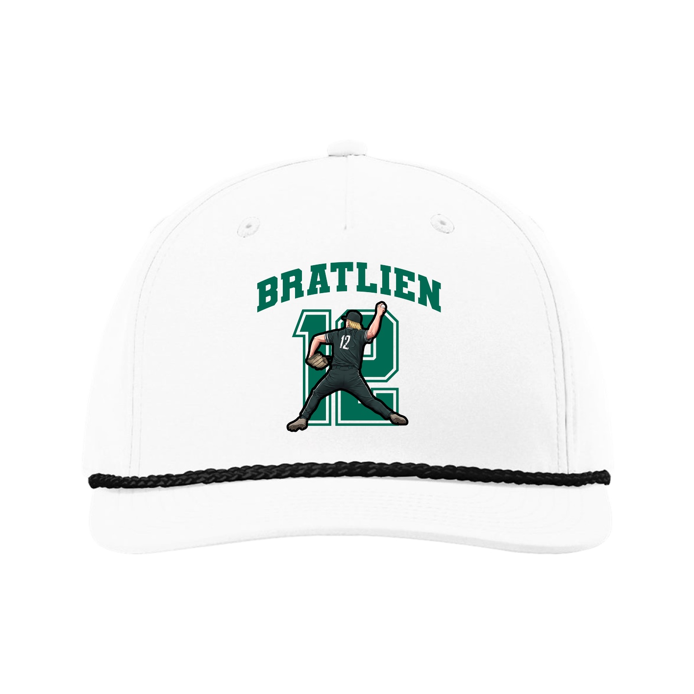 Five-Panel Classic Rope Cap — Number in White