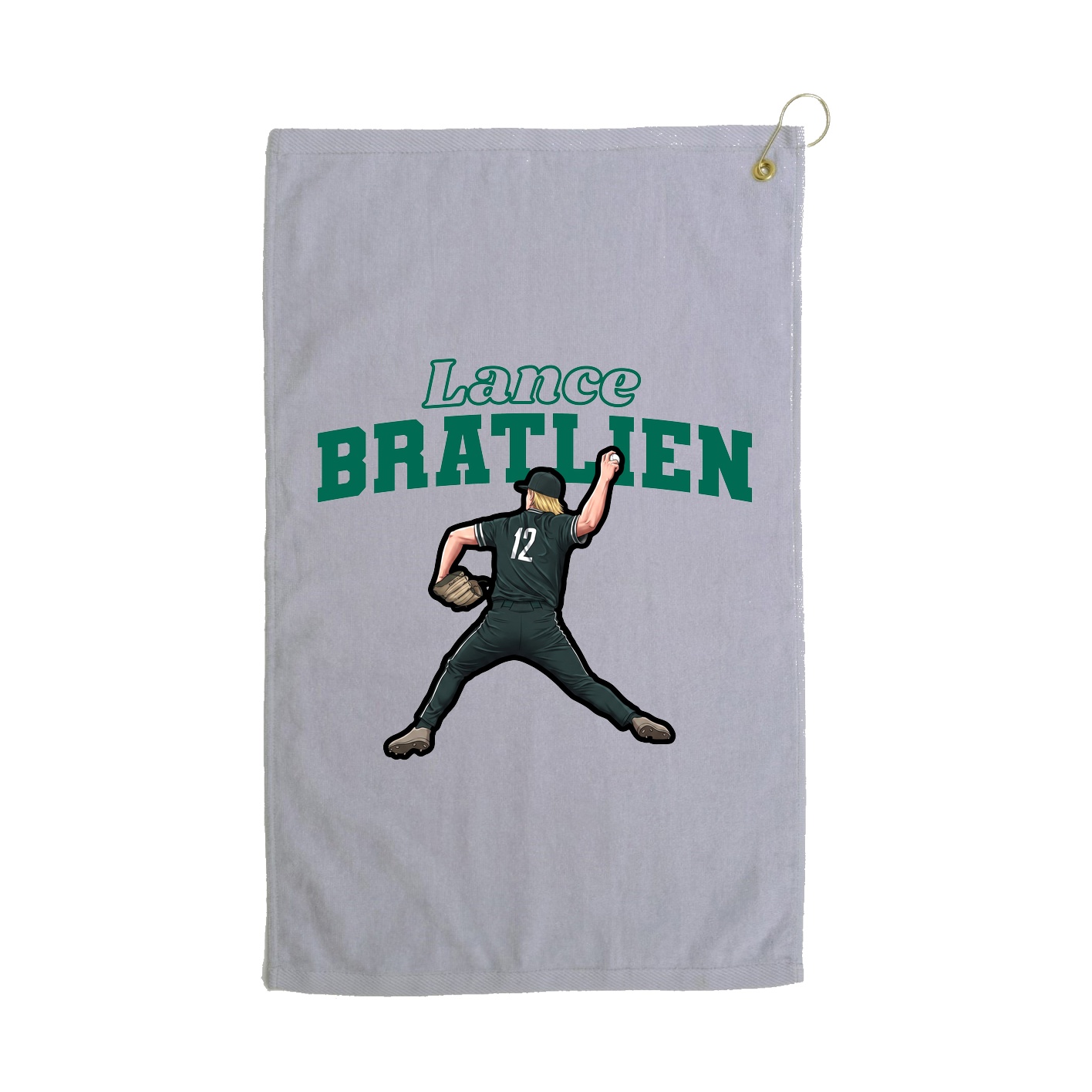 Golf Towel — Name Arch in Grey