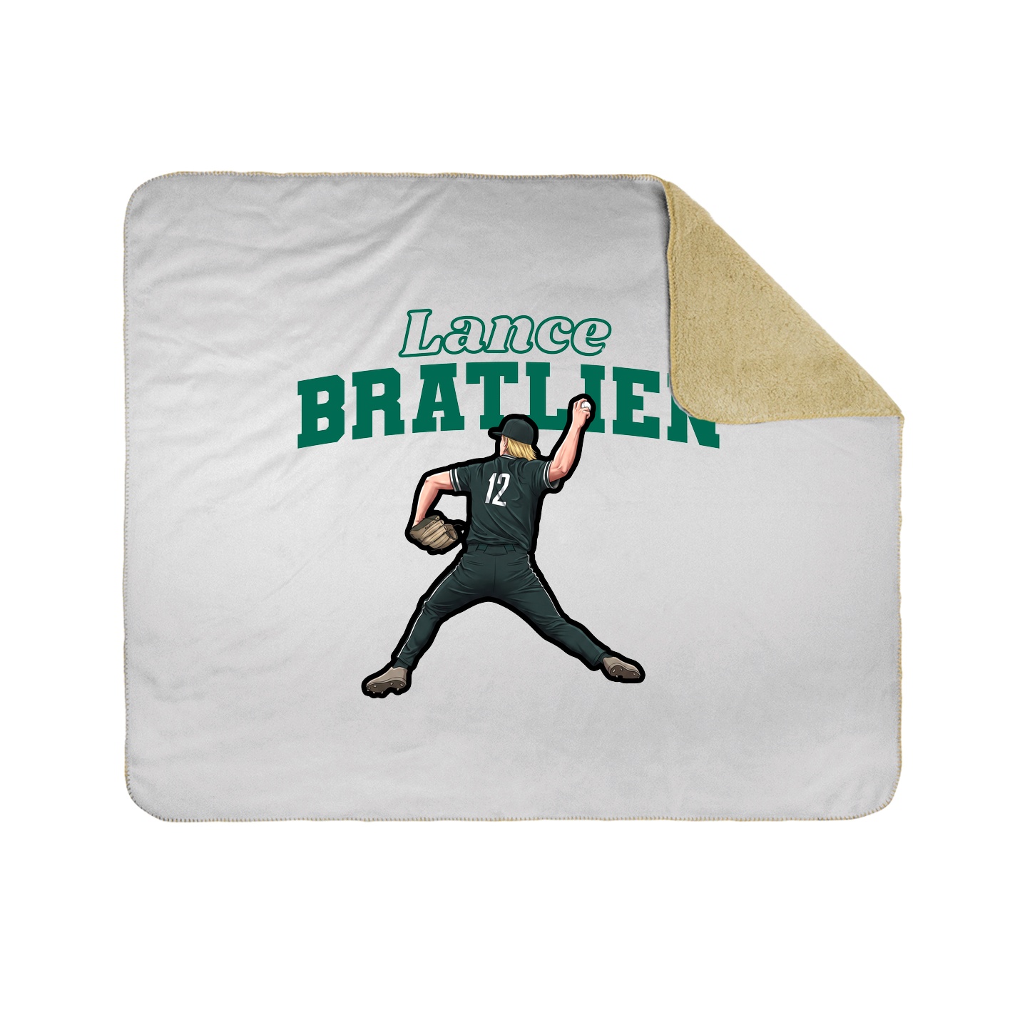 Throw Blanket — Name Arch in White