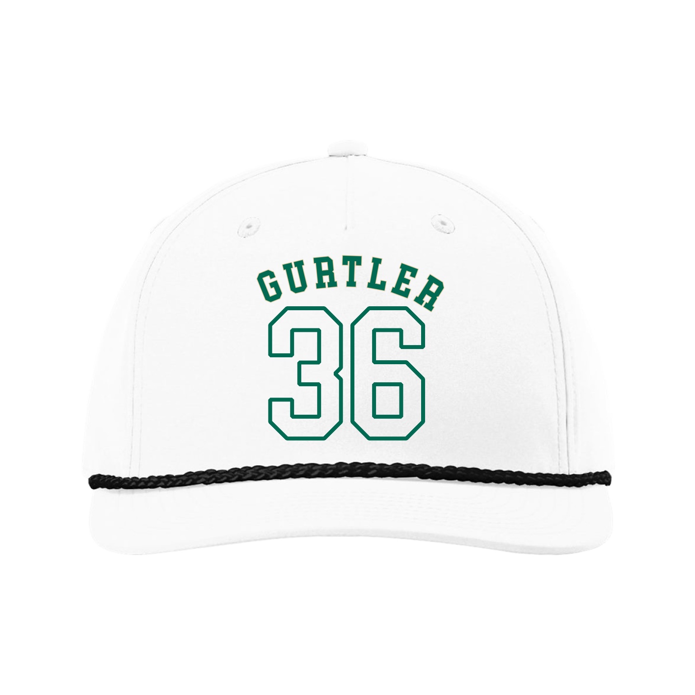 Five-Panel Classic Rope Cap — Shirsey Arch in White