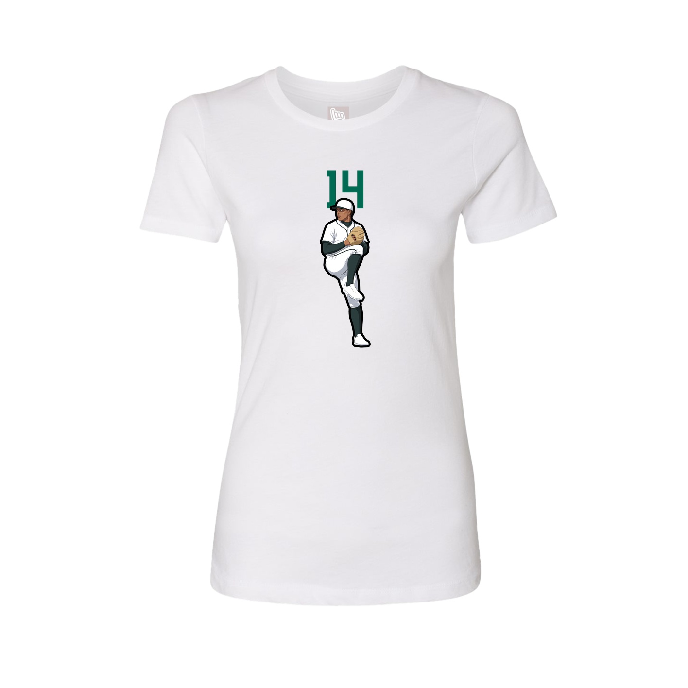 Fitted Women's Tee — Number Top in White