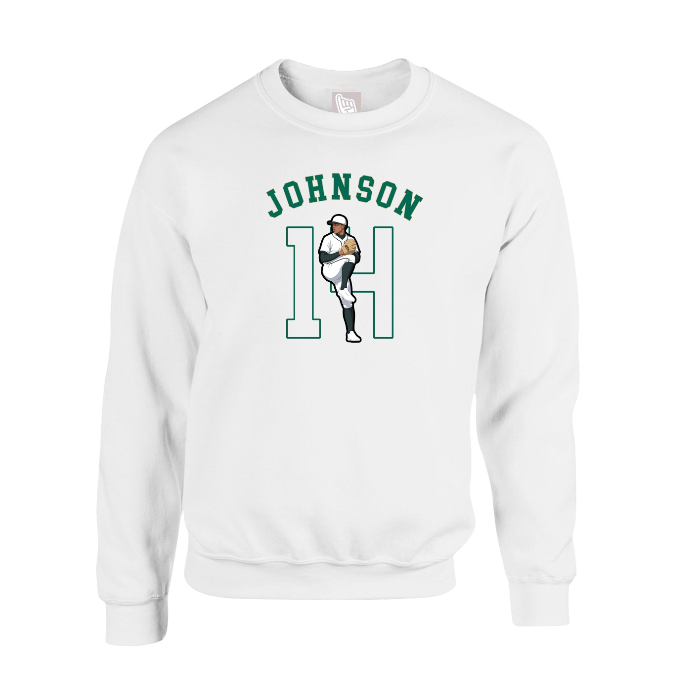 Fleece Crew — Shirsey Arch in White