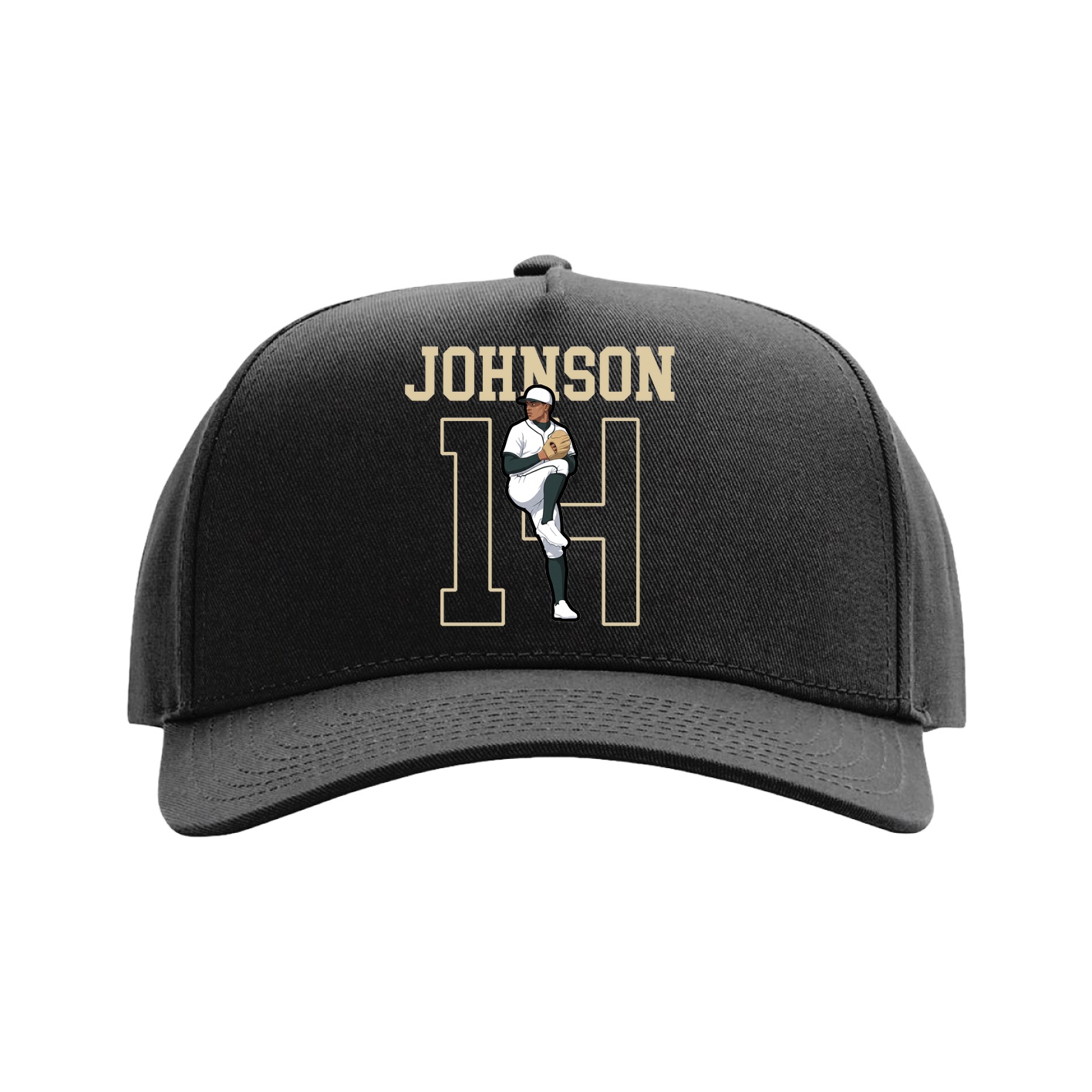 Full Fabric Five-Panel Champ Cap — Shirsey in Black