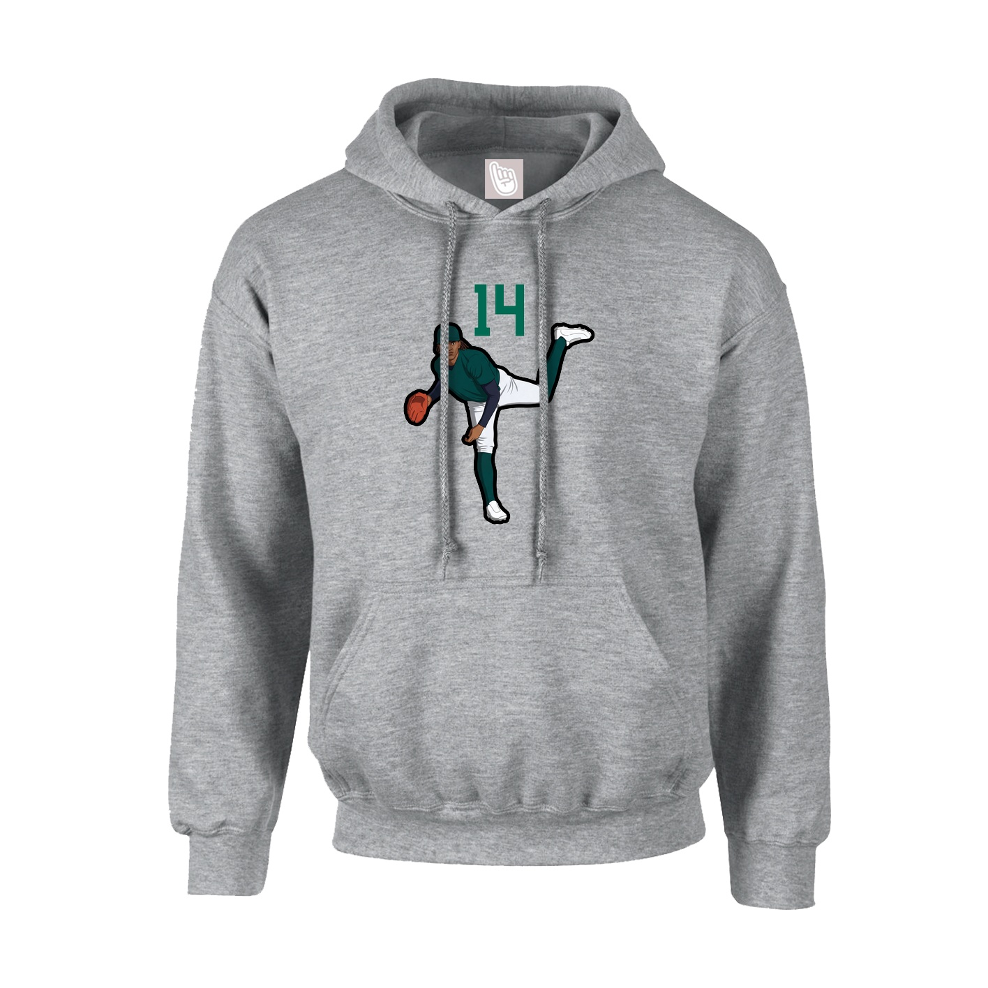 Youth Hoodie — Number Top in Grey