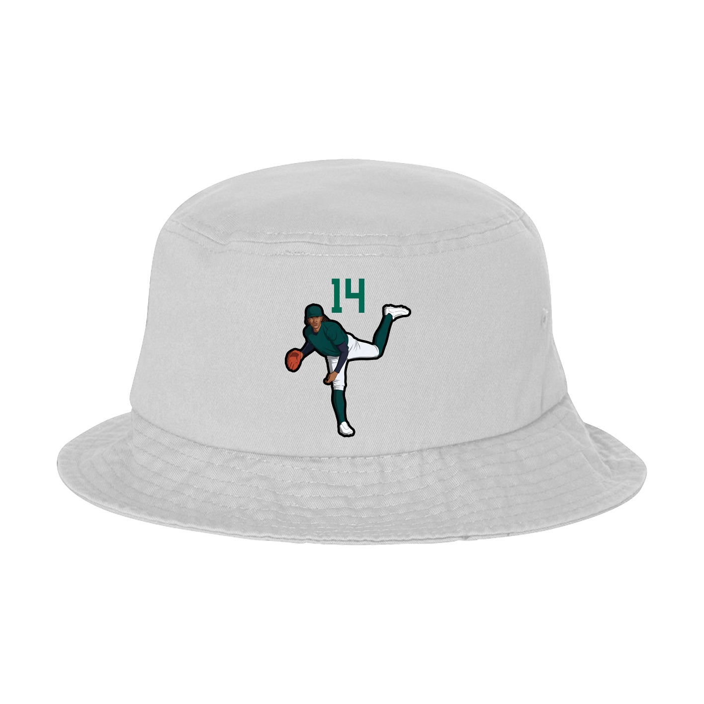 Bucket Cap — Number Top in White