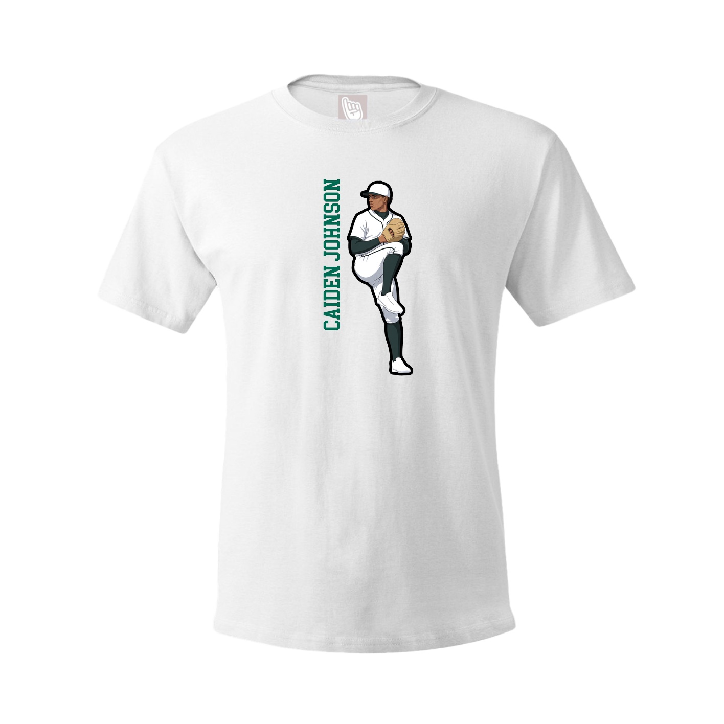Tee — Name Vertical in White