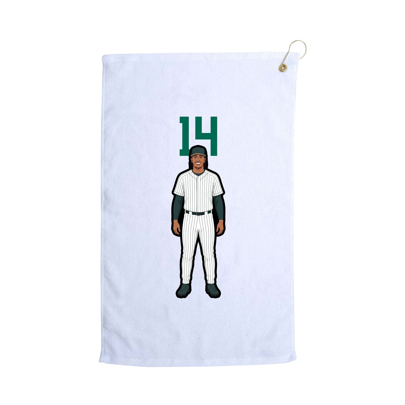 Golf Towel — Number Top in White