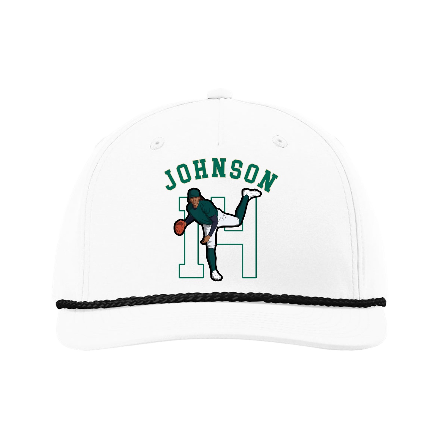 Five-Panel Classic Rope Cap — Shirsey Arch in White