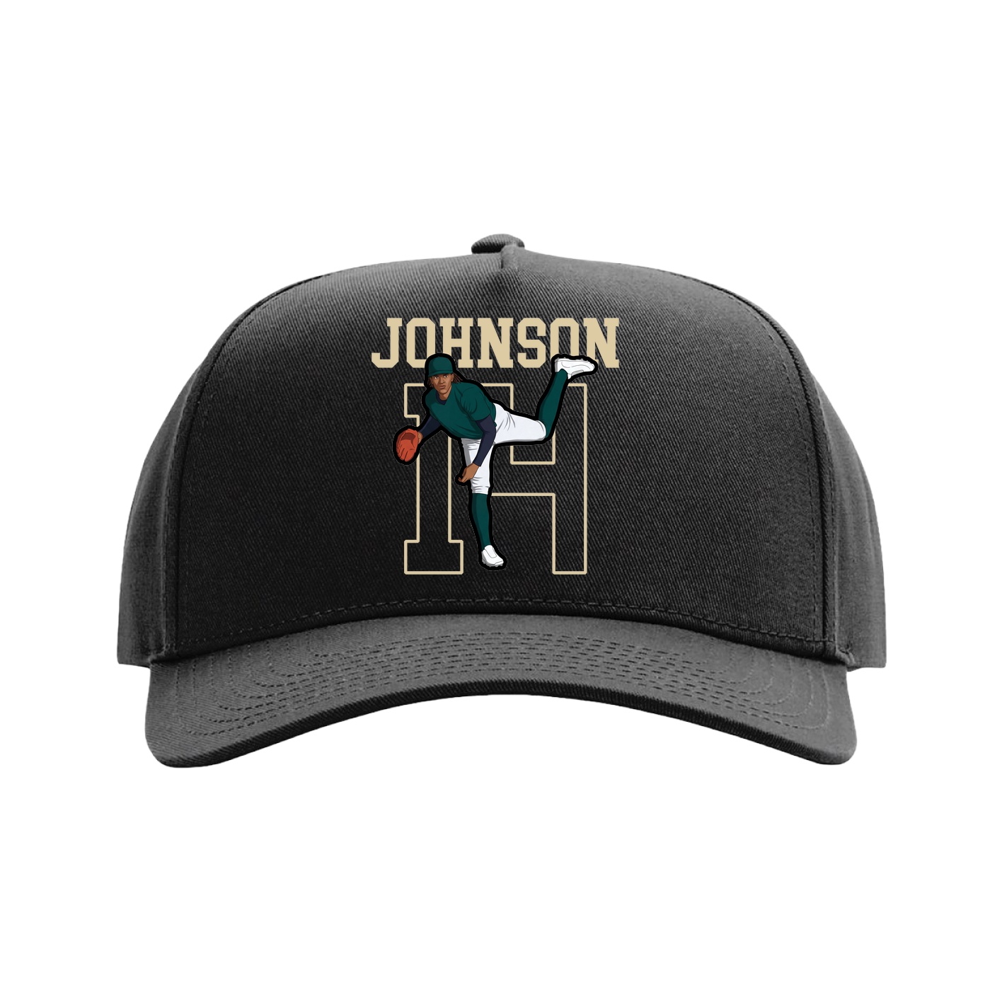Full Fabric Five-Panel Champ Cap — Shirsey in Black