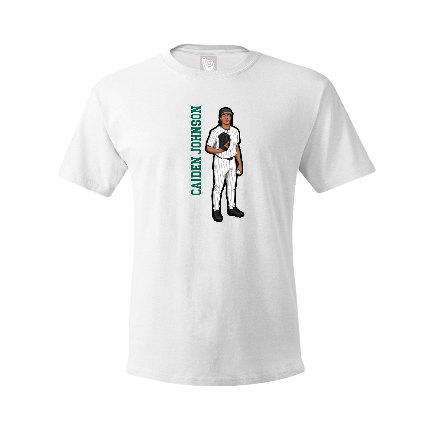 Youth Tee — Name Vertical in White