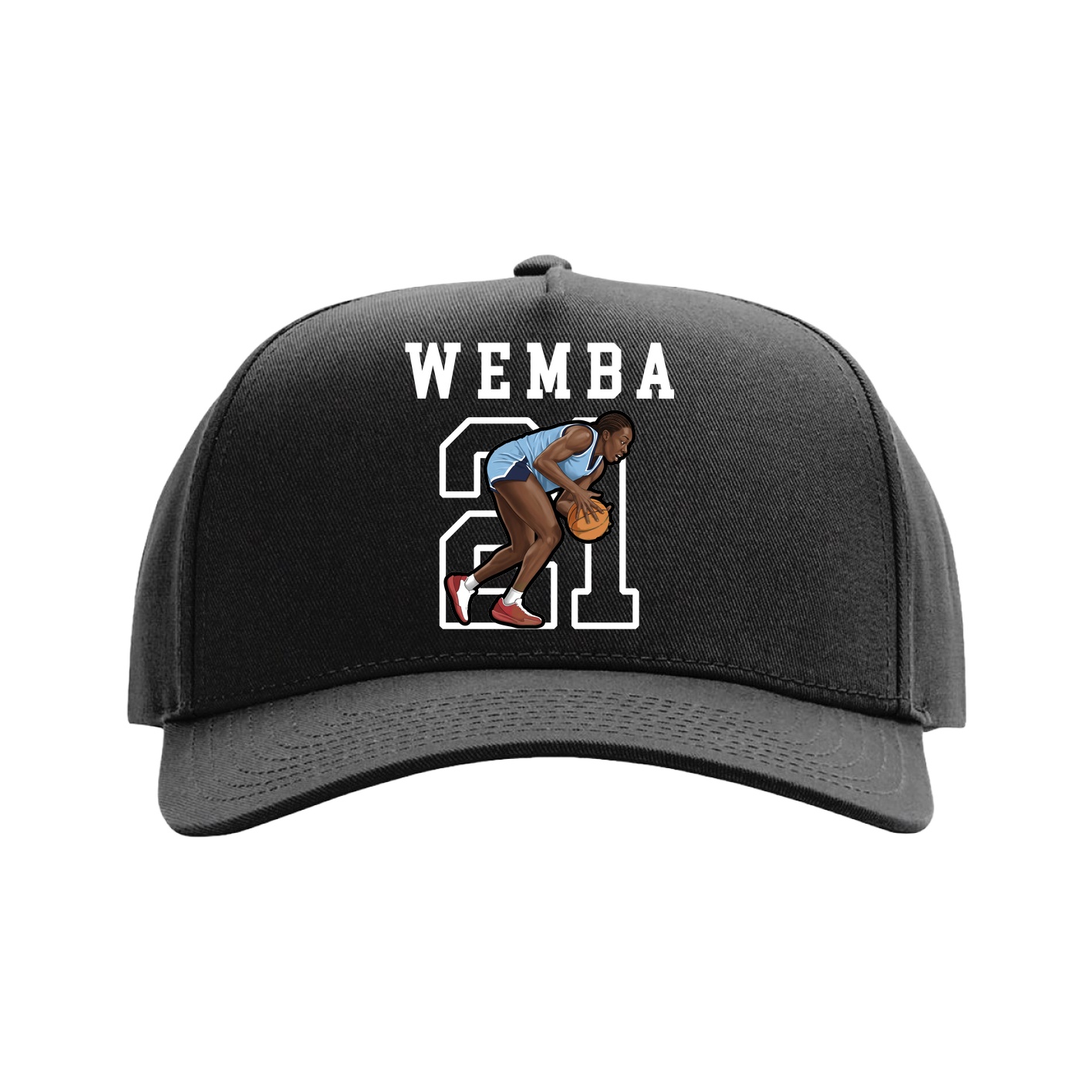 Full Fabric Five-Panel Champ Cap — Shirsey in Black