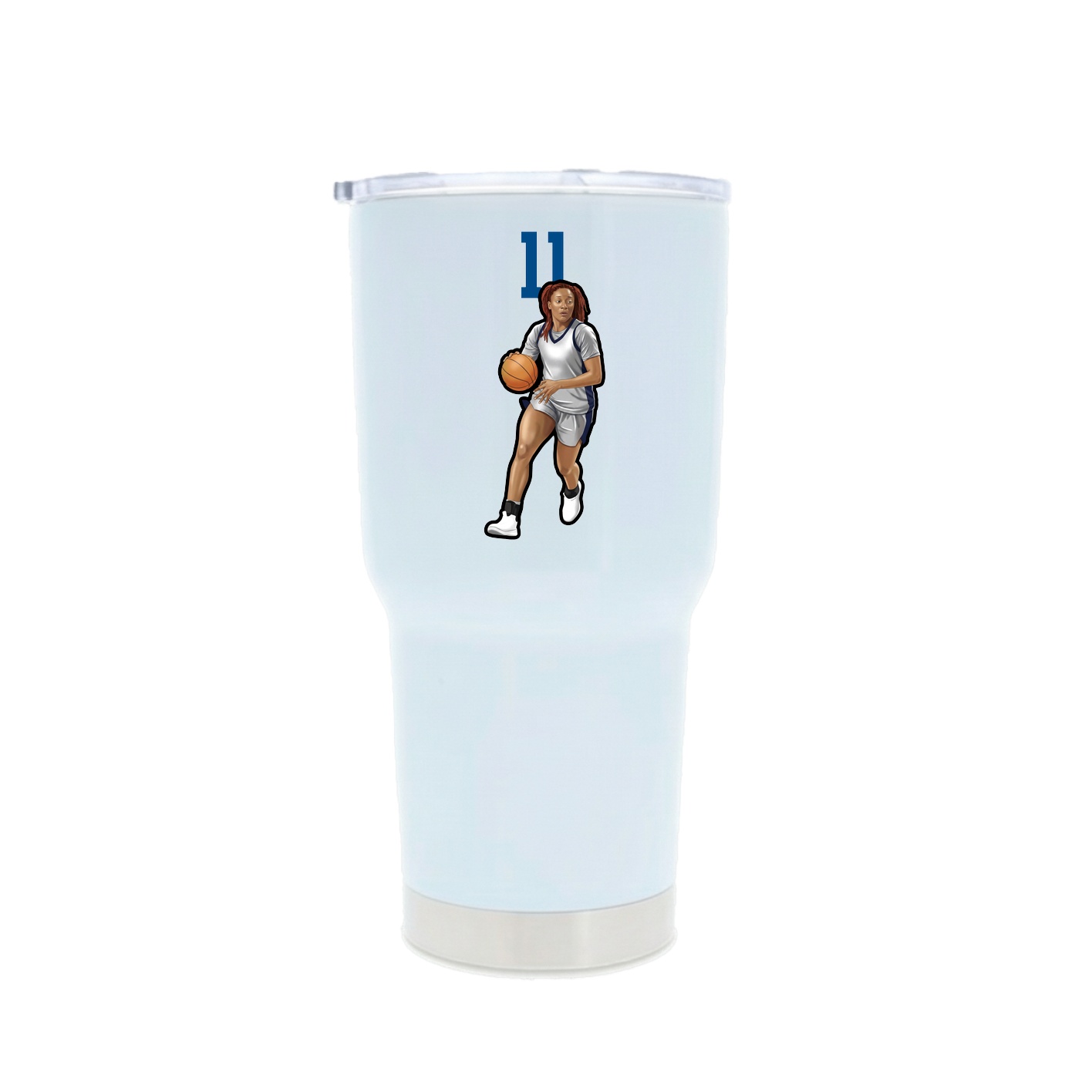 30oz Stainless Steel Tumbler — Number Top in White