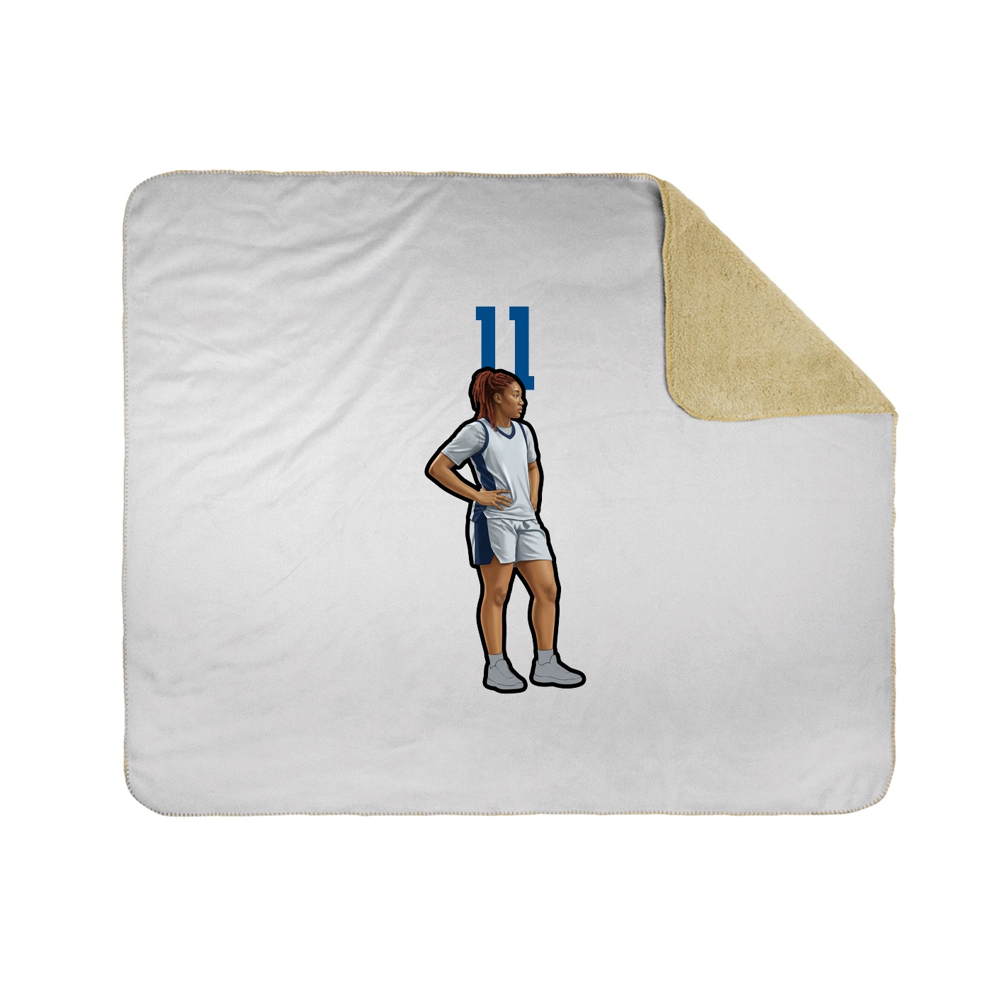 Throw Blanket — Number Top in White