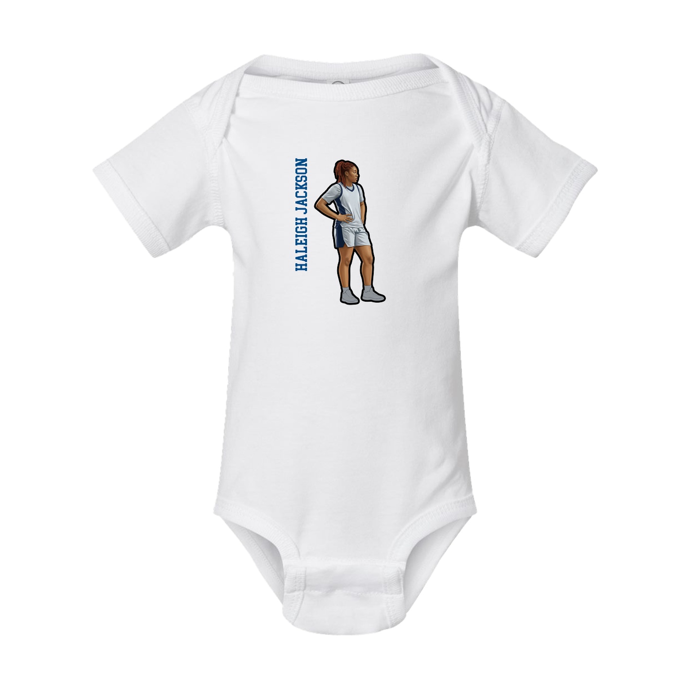 Baby Onesie — Name Vertical in White
