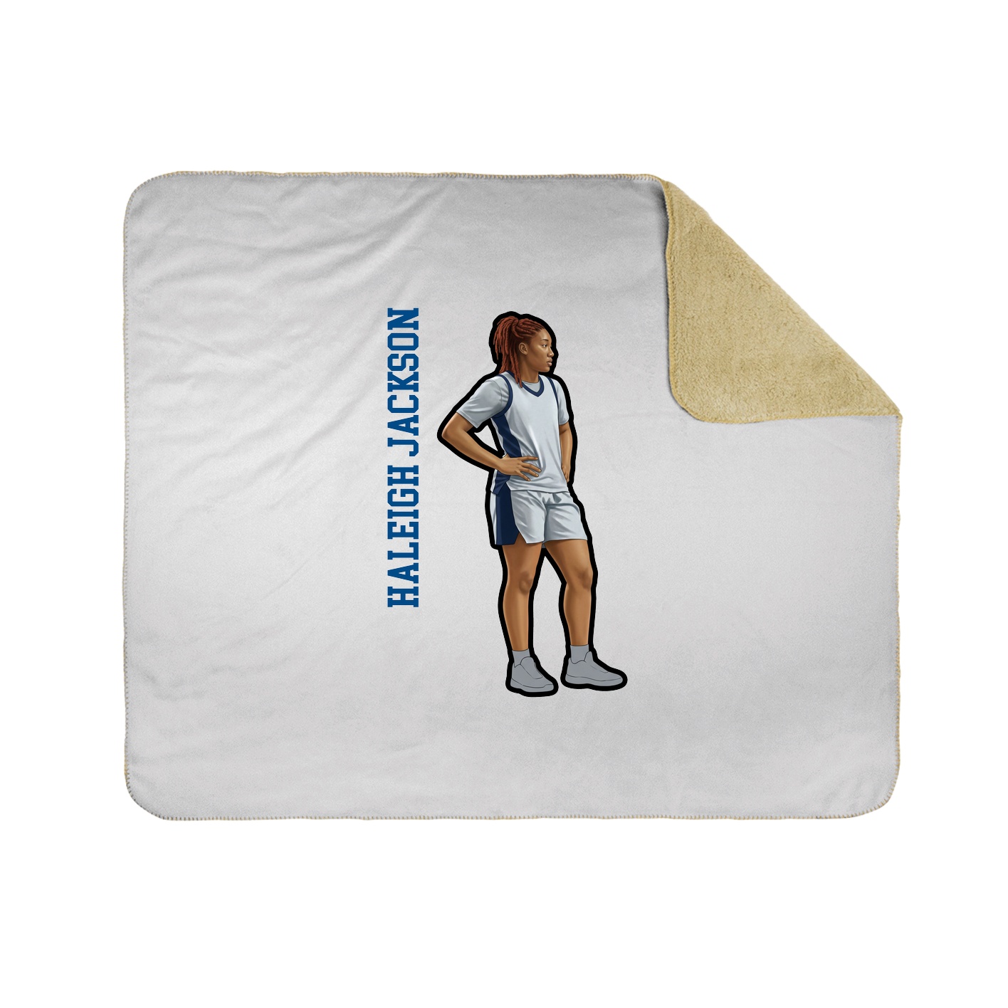 Throw Blanket — Name Vertical in White