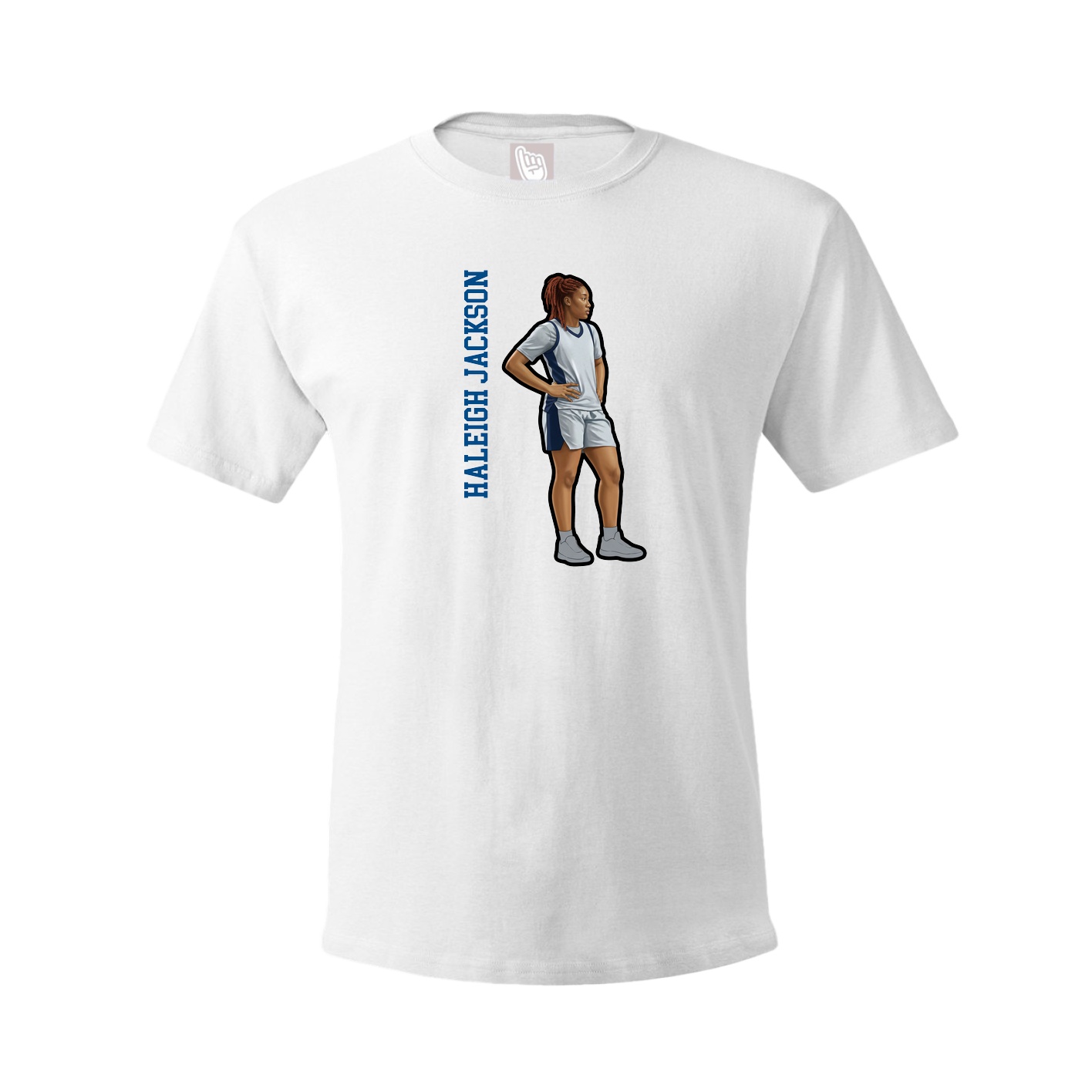 Tee — Name Vertical in White