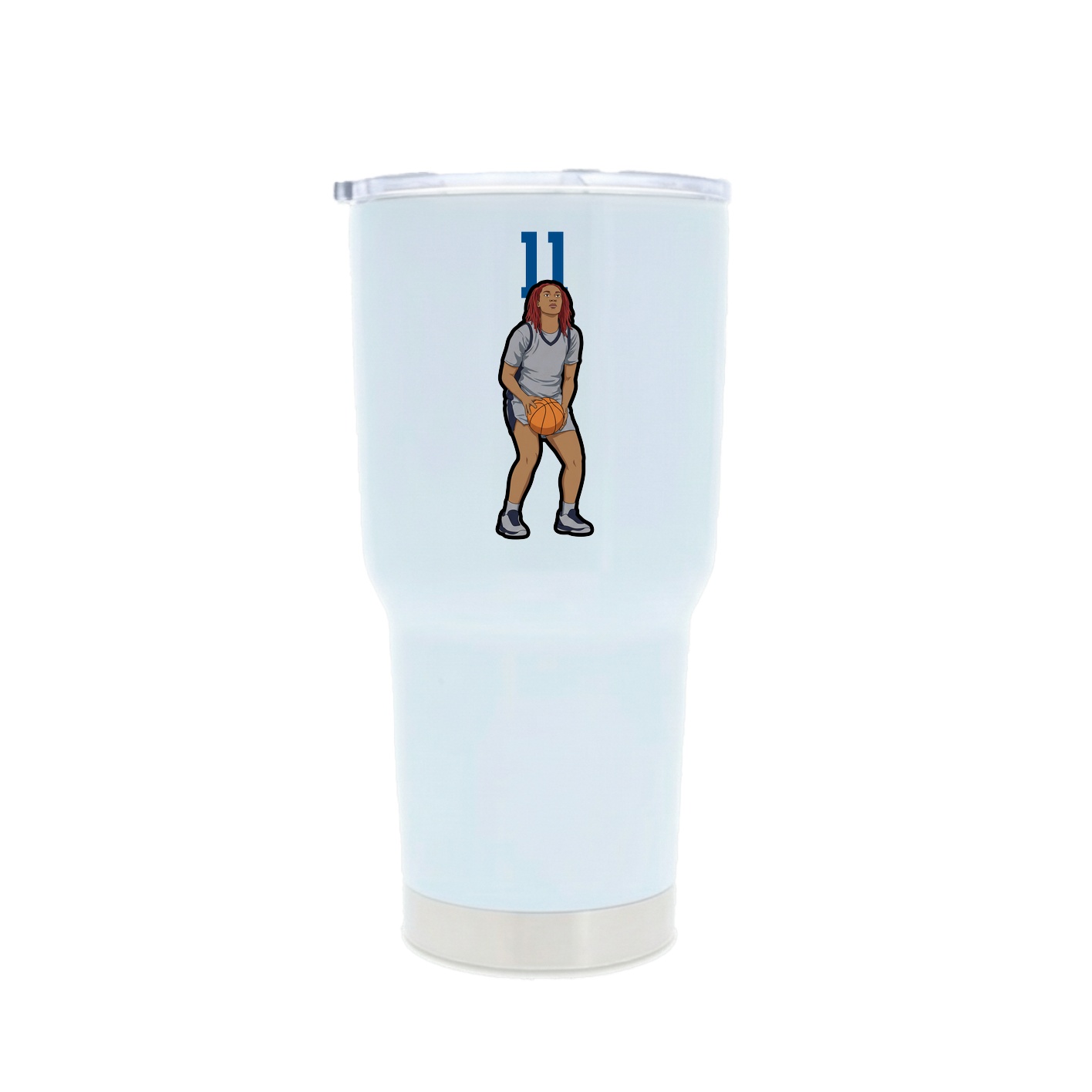 30oz Stainless Steel Tumbler — Number Top in White