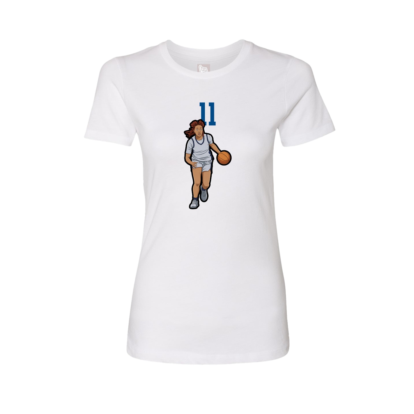 Fitted Women's Tee — Number Top in White