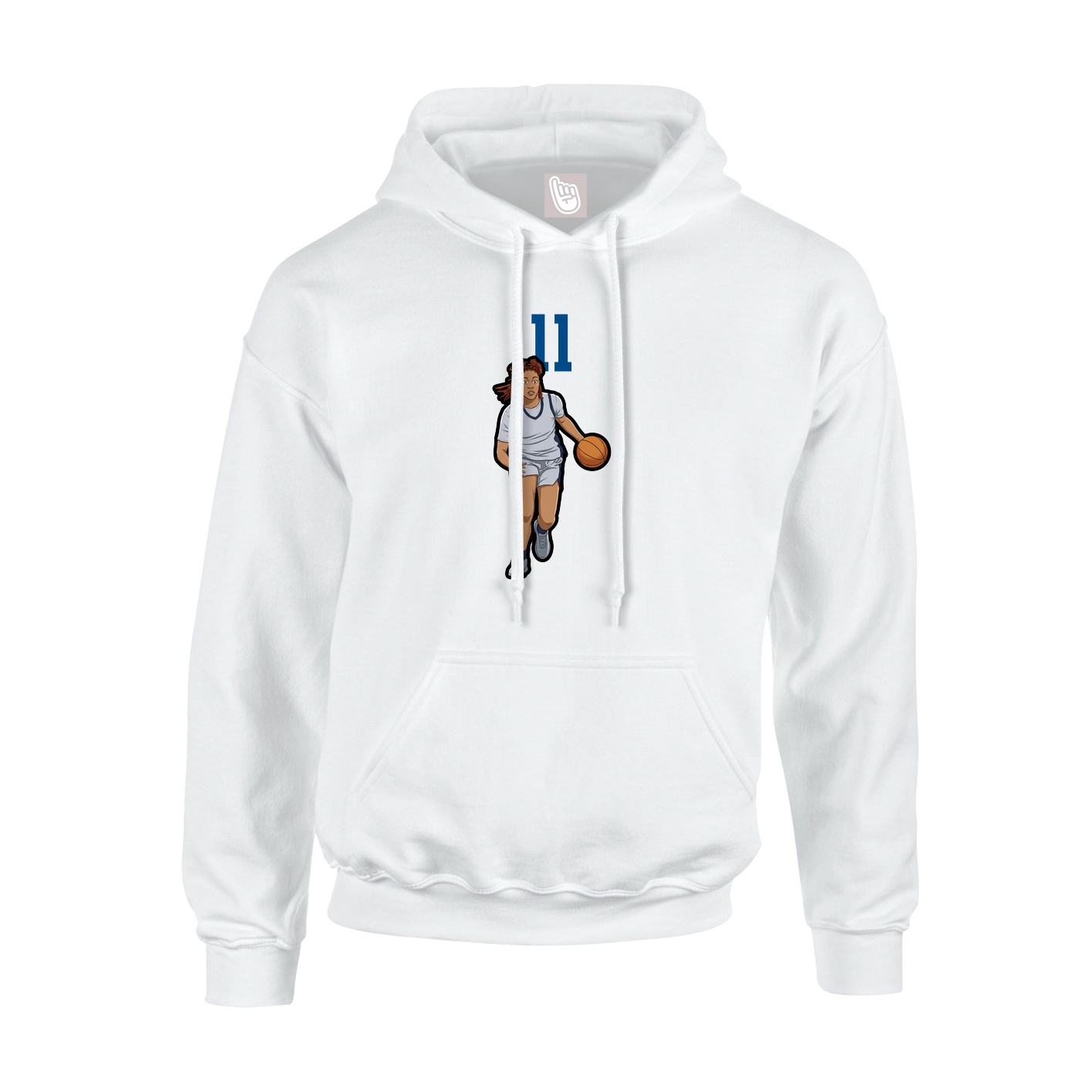 Youth Hoodie — Number Top in White