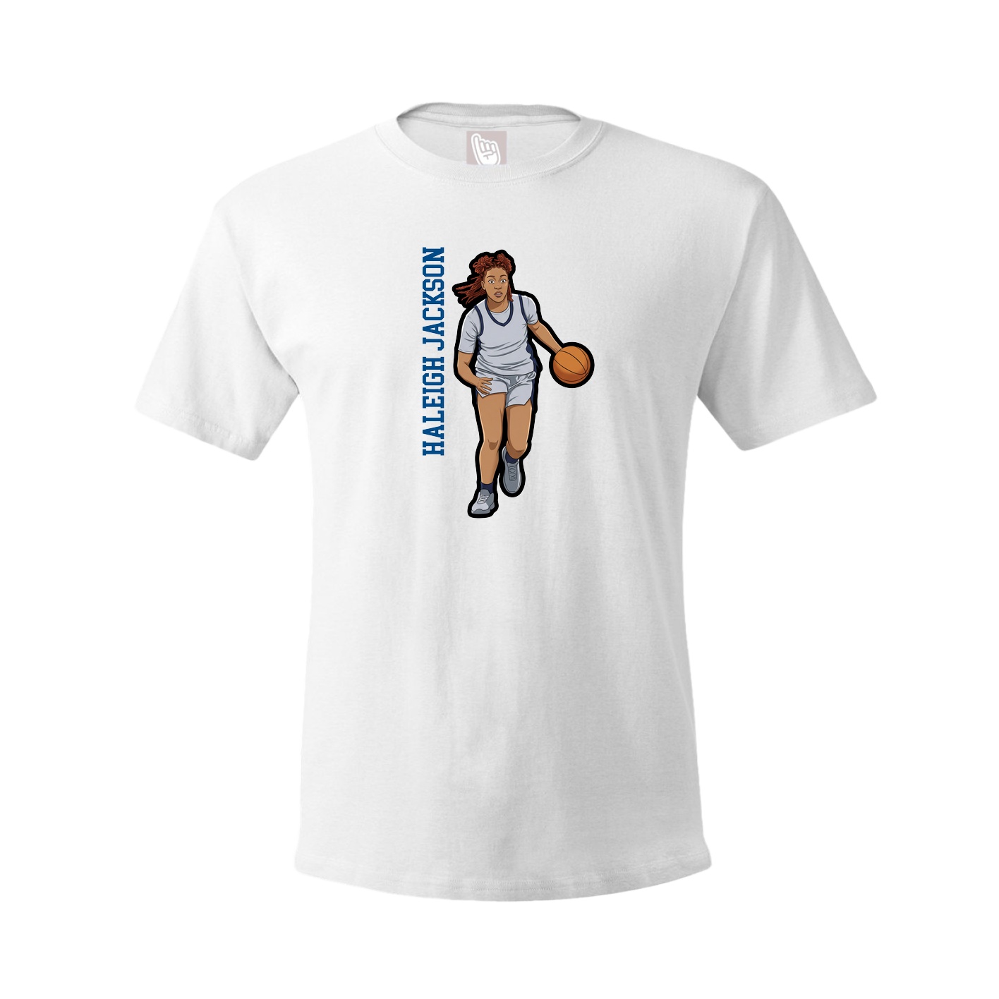 Youth Tee — Name Vertical in White
