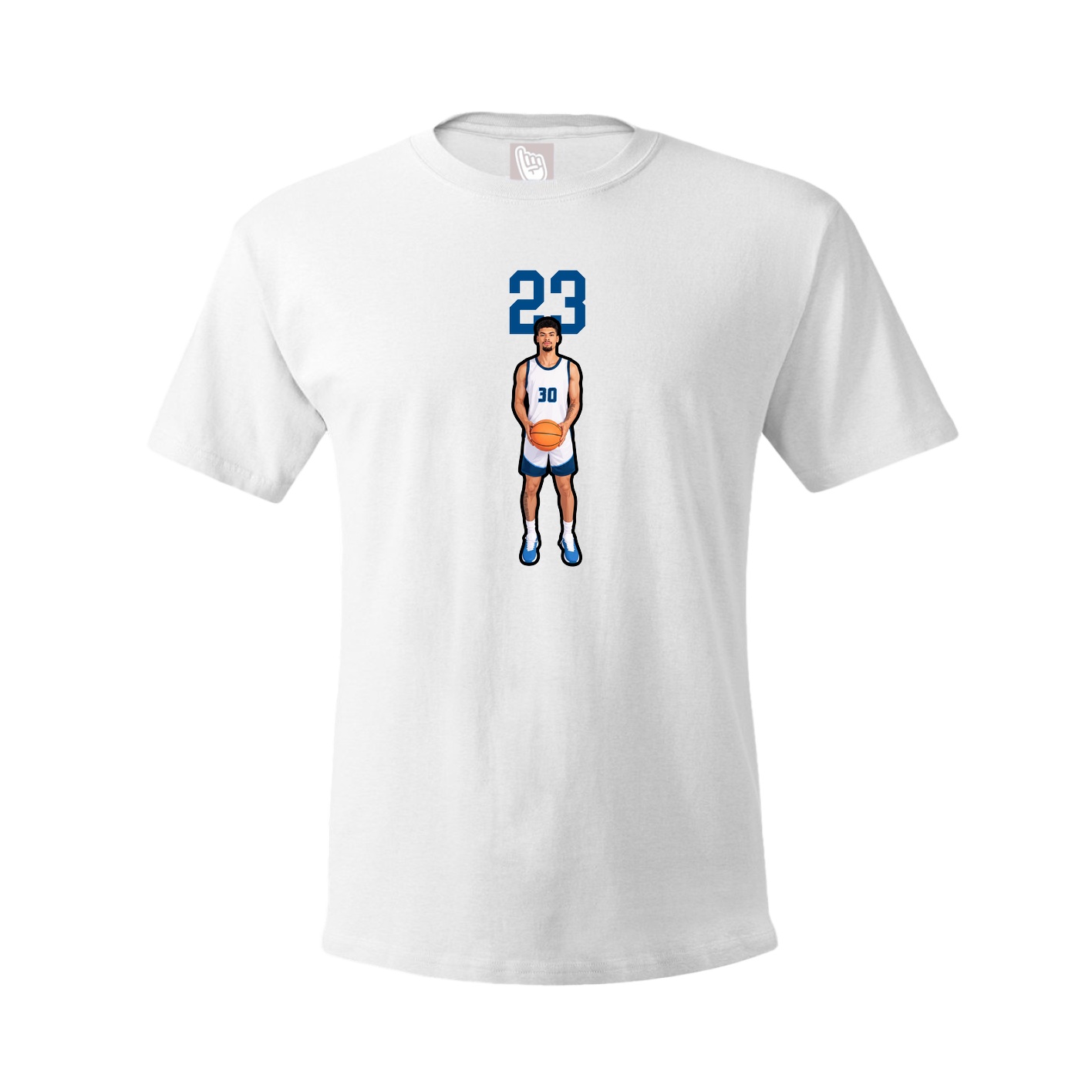 Youth Tee — Number Top in White
