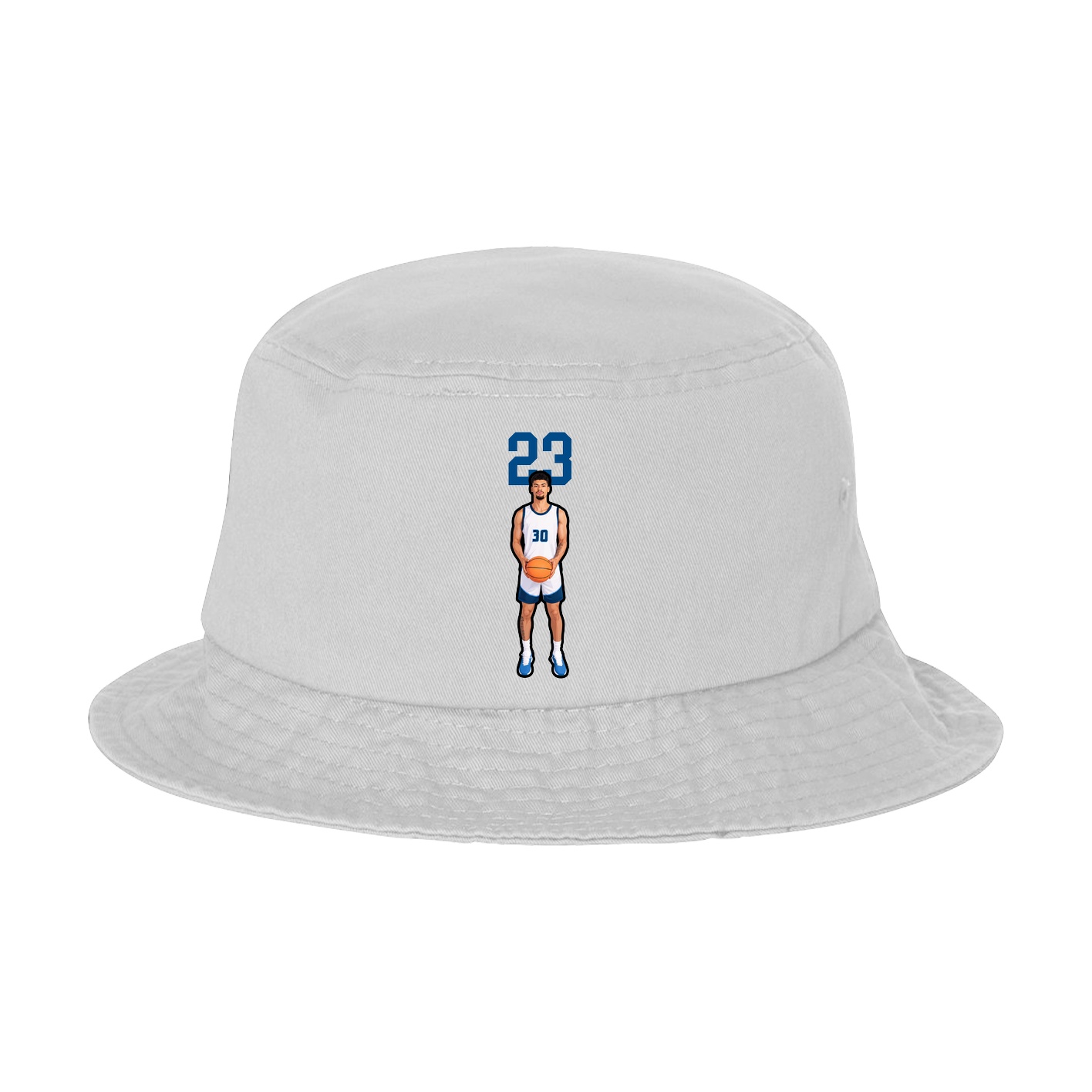 Bucket Cap — Number Top in White