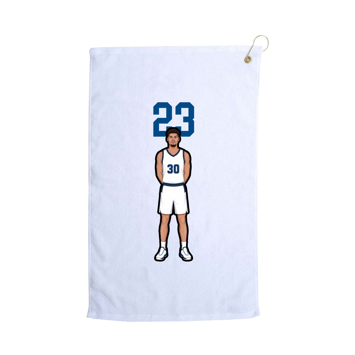 Golf Towel — Number Top in White