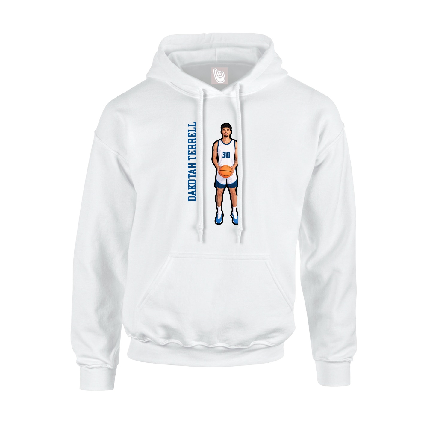 Youth Hoodie — Name Vertical in White