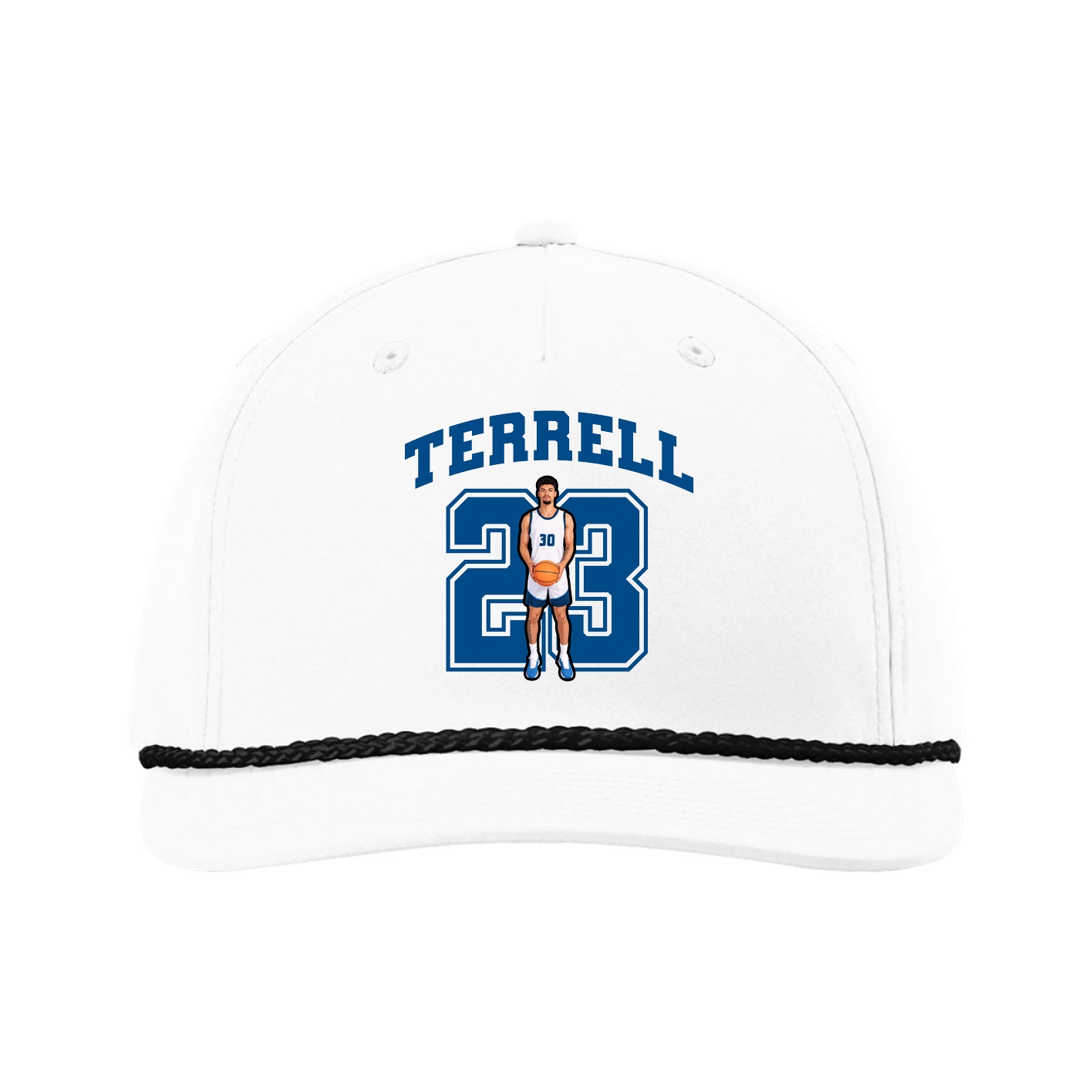 Five-Panel Classic Rope Cap — Number in White