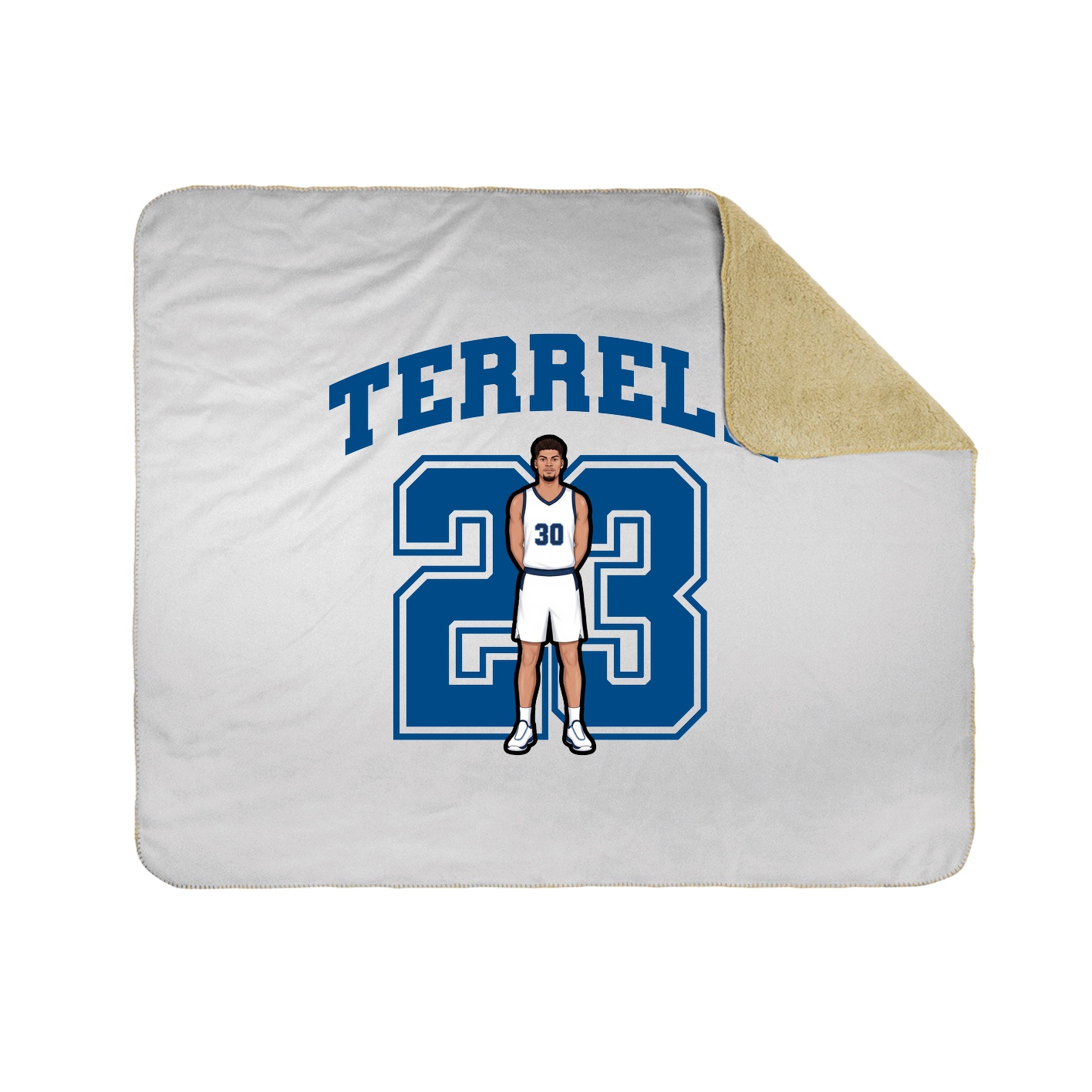 Throw Blanket — Number in White