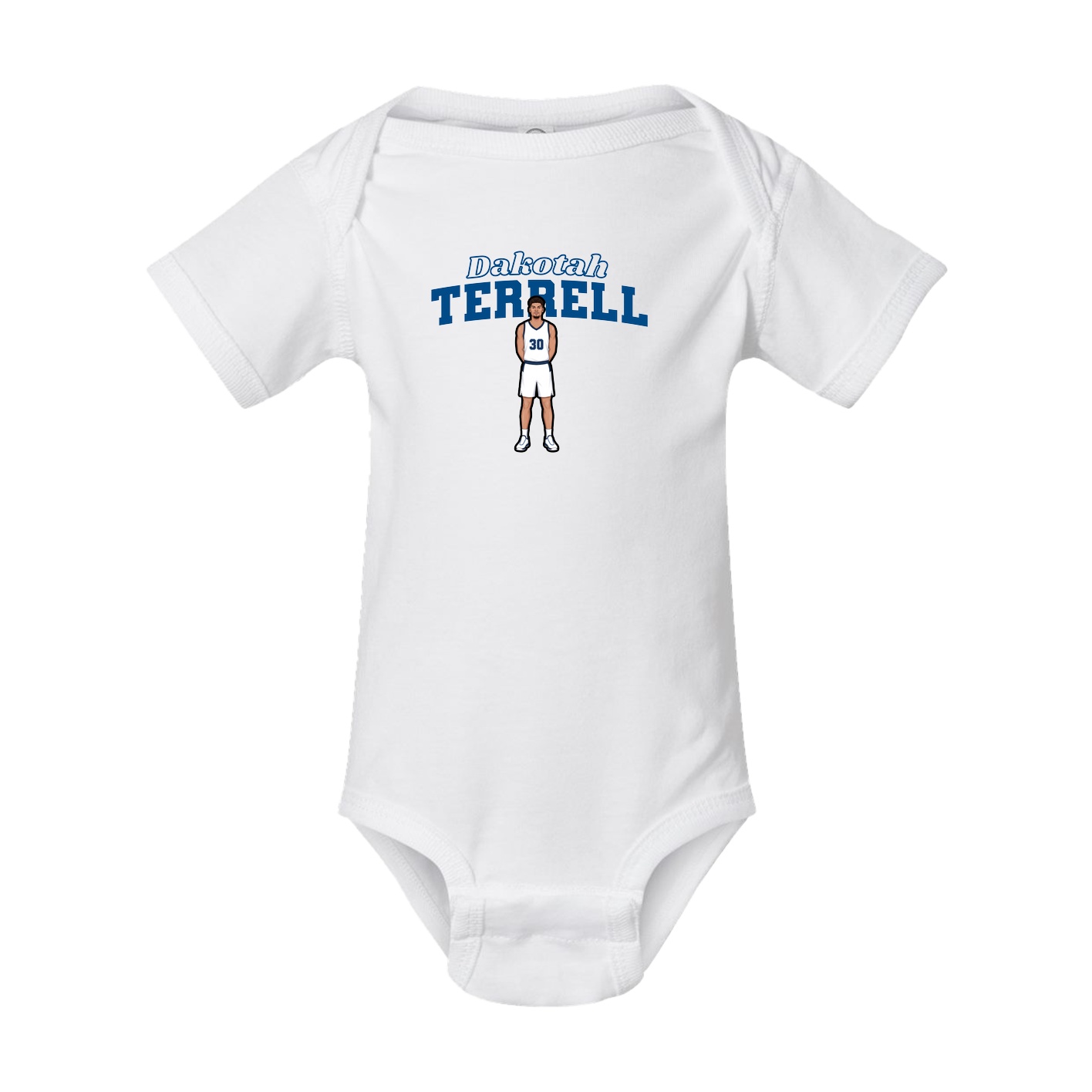 Baby Onesie — Name Arch in White