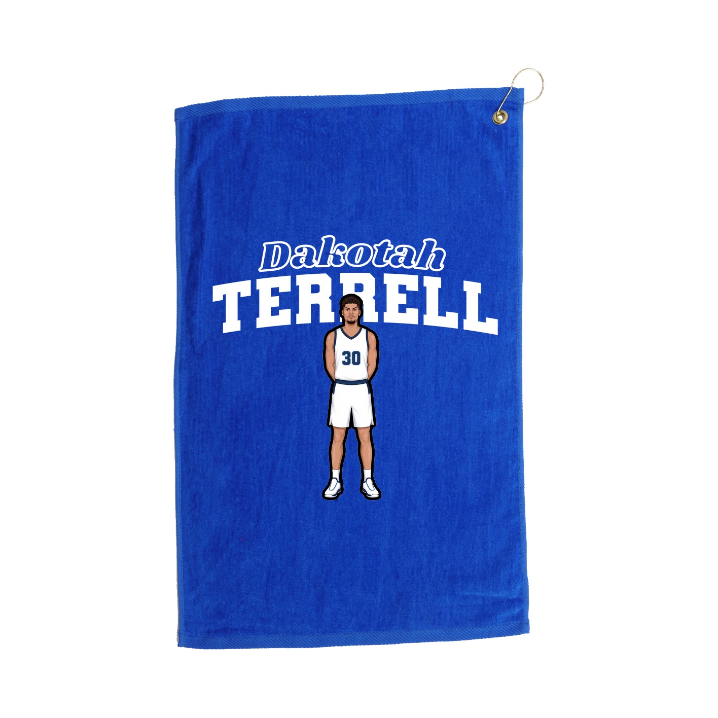 Golf Towel — Name Arch in Royal