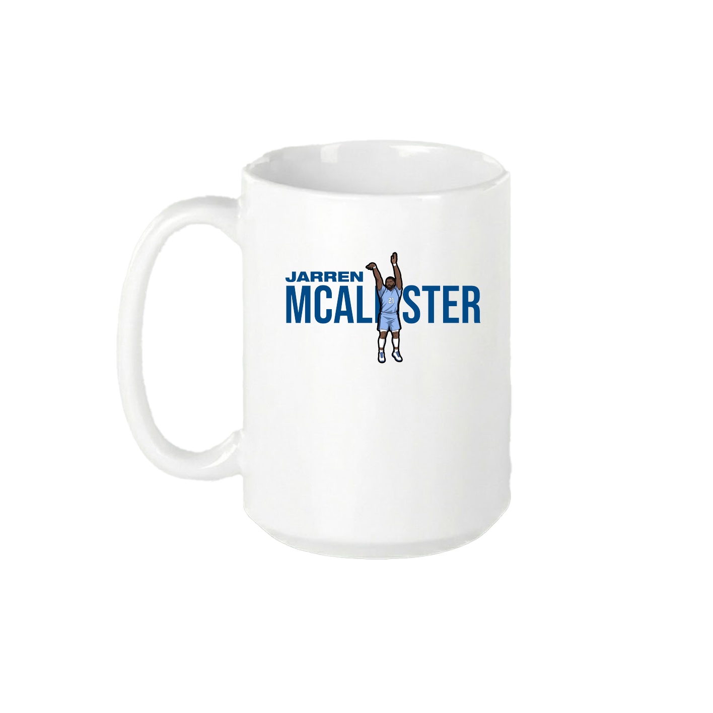 15oz Coffee Mug — Player Name in White