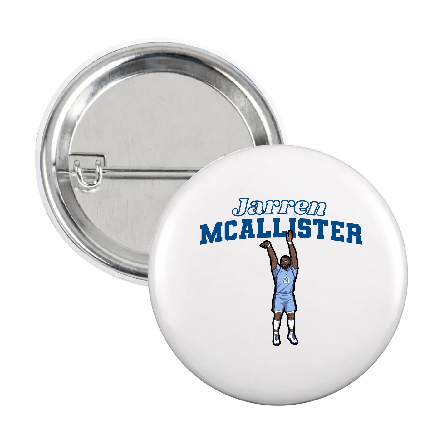Game Day Button — Name Arch in White