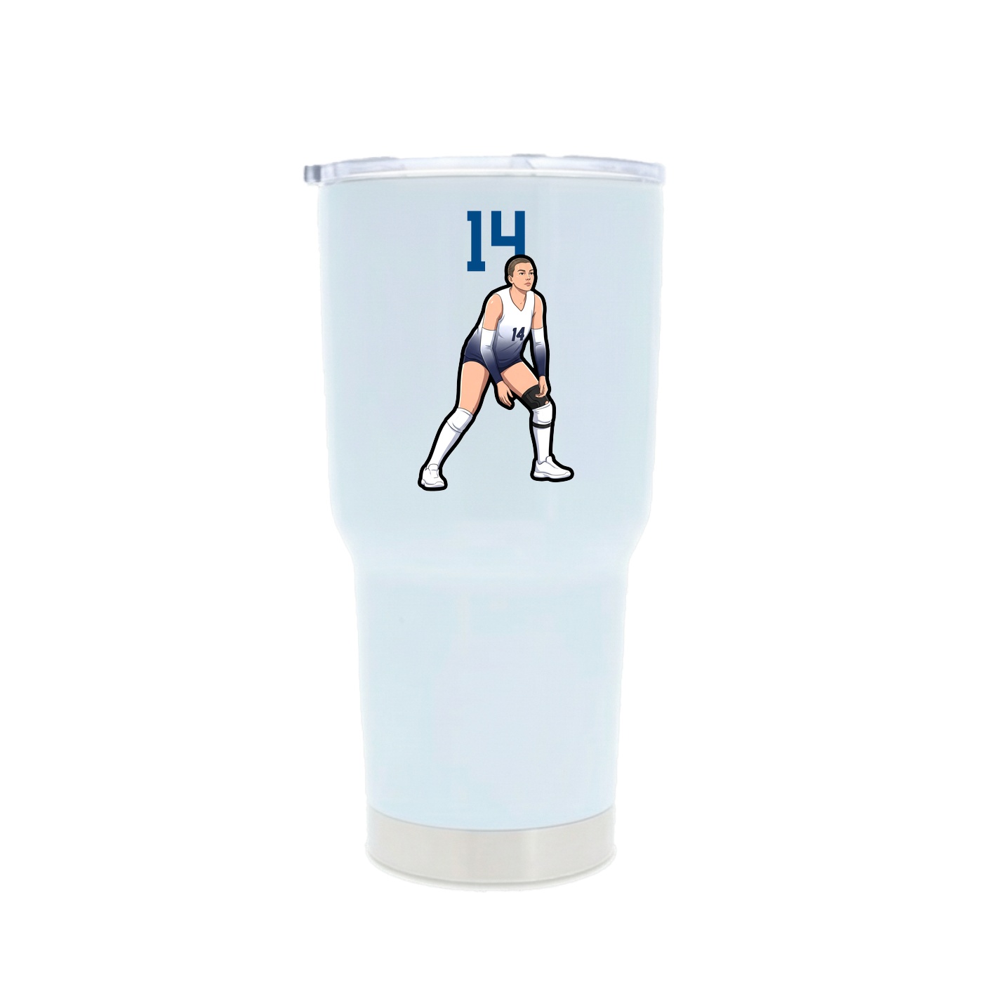 30oz Stainless Steel Tumbler — Number Top in White