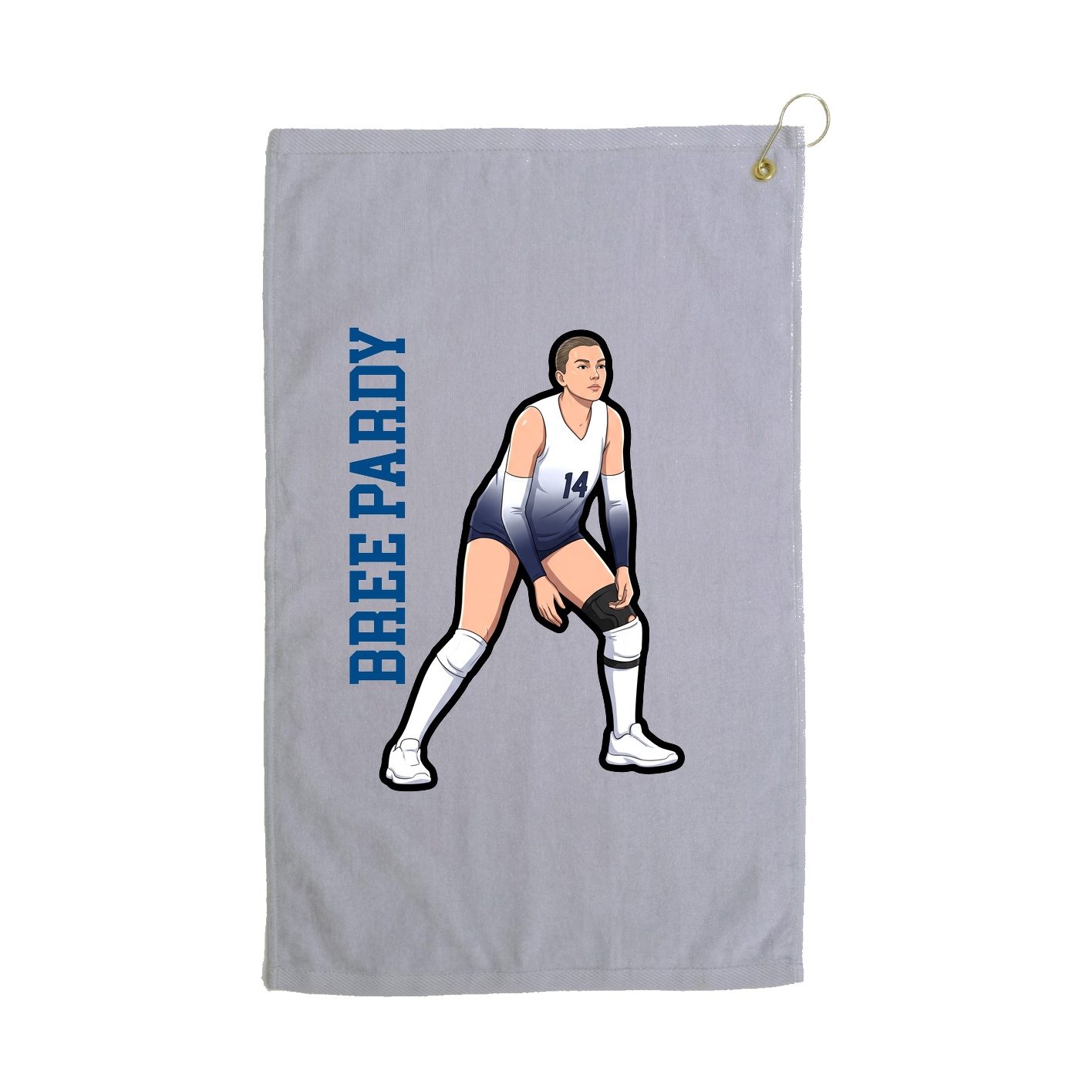 Golf Towel — Name Vertical in Grey