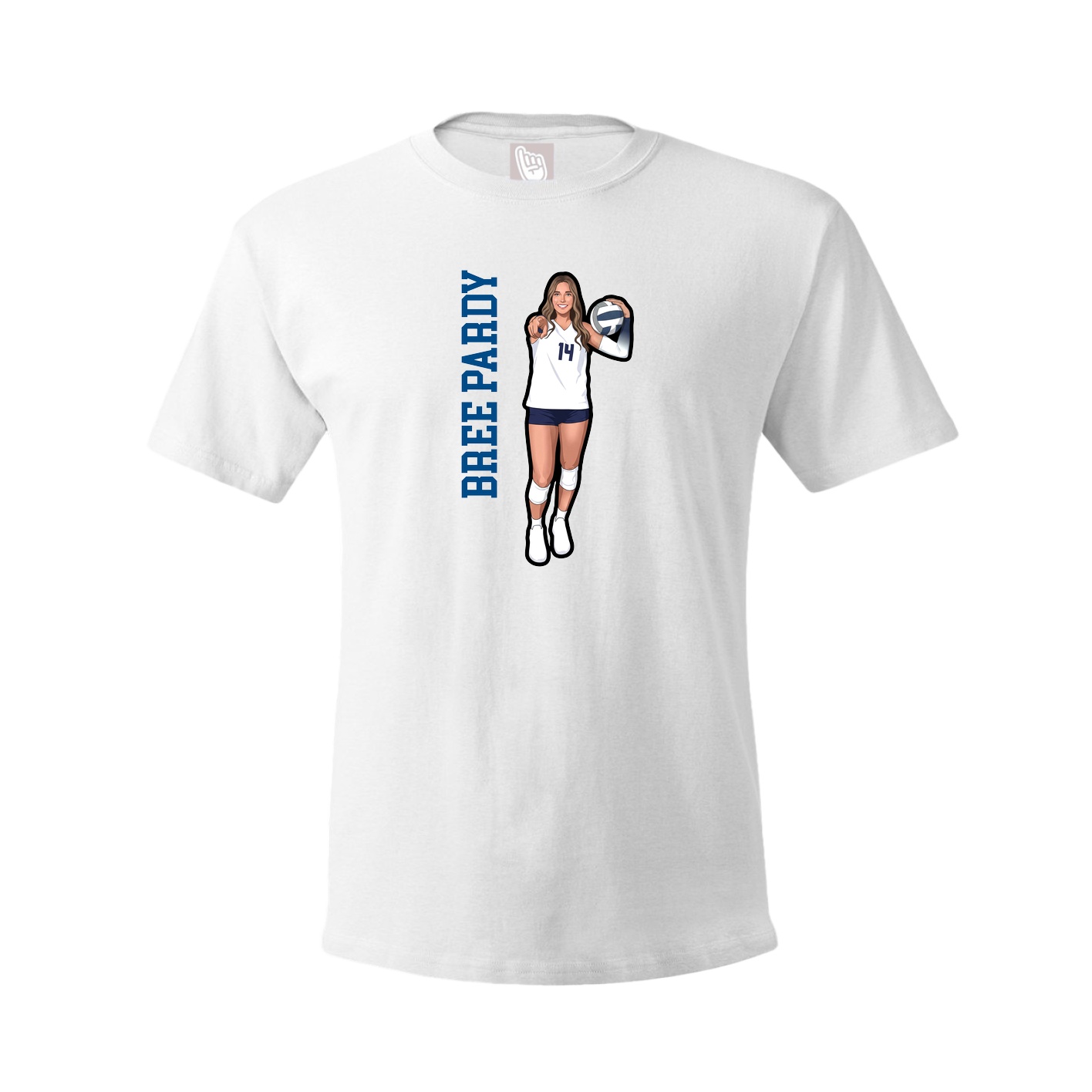 Tee — Name Vertical in White