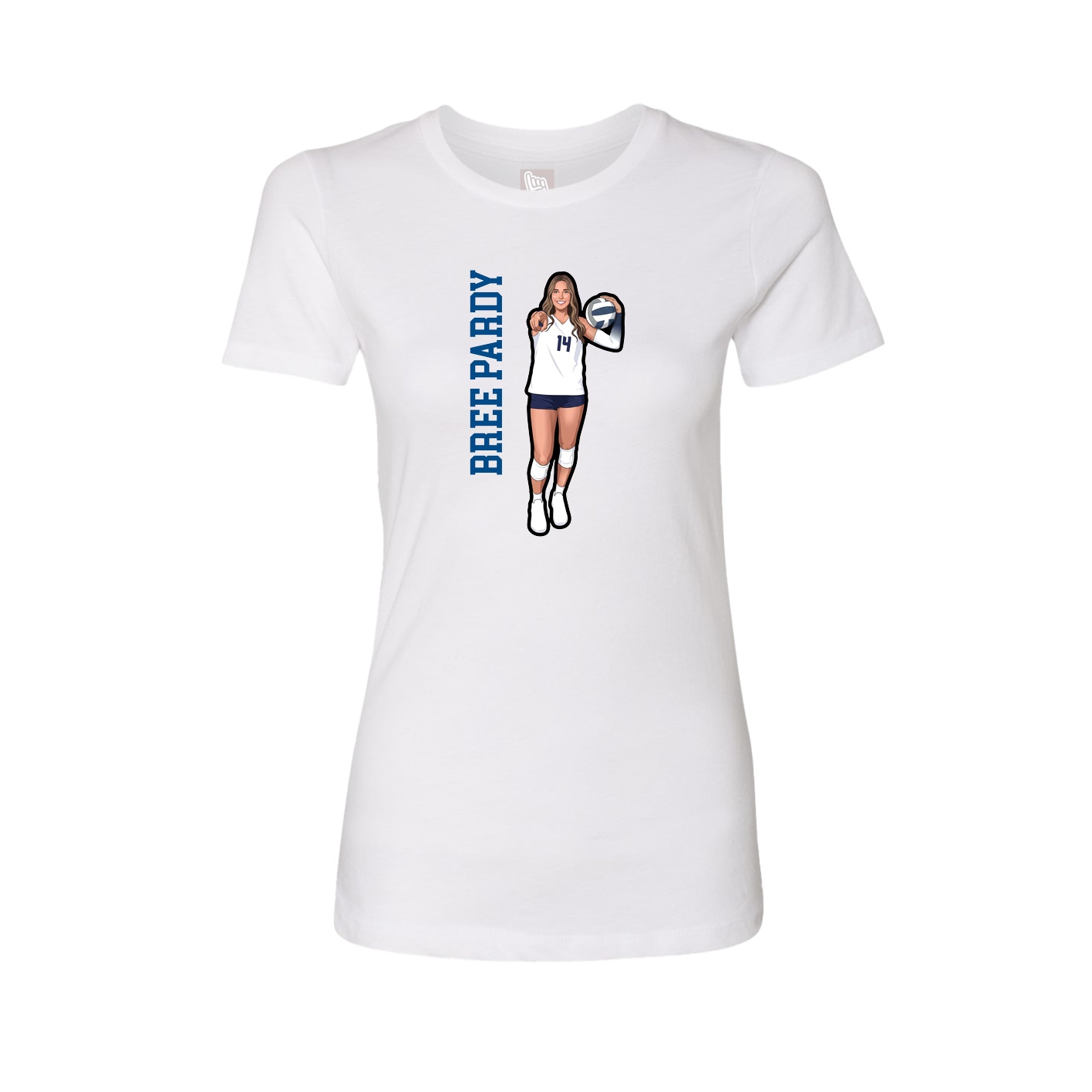 Womens Tee — Name Vertical in White