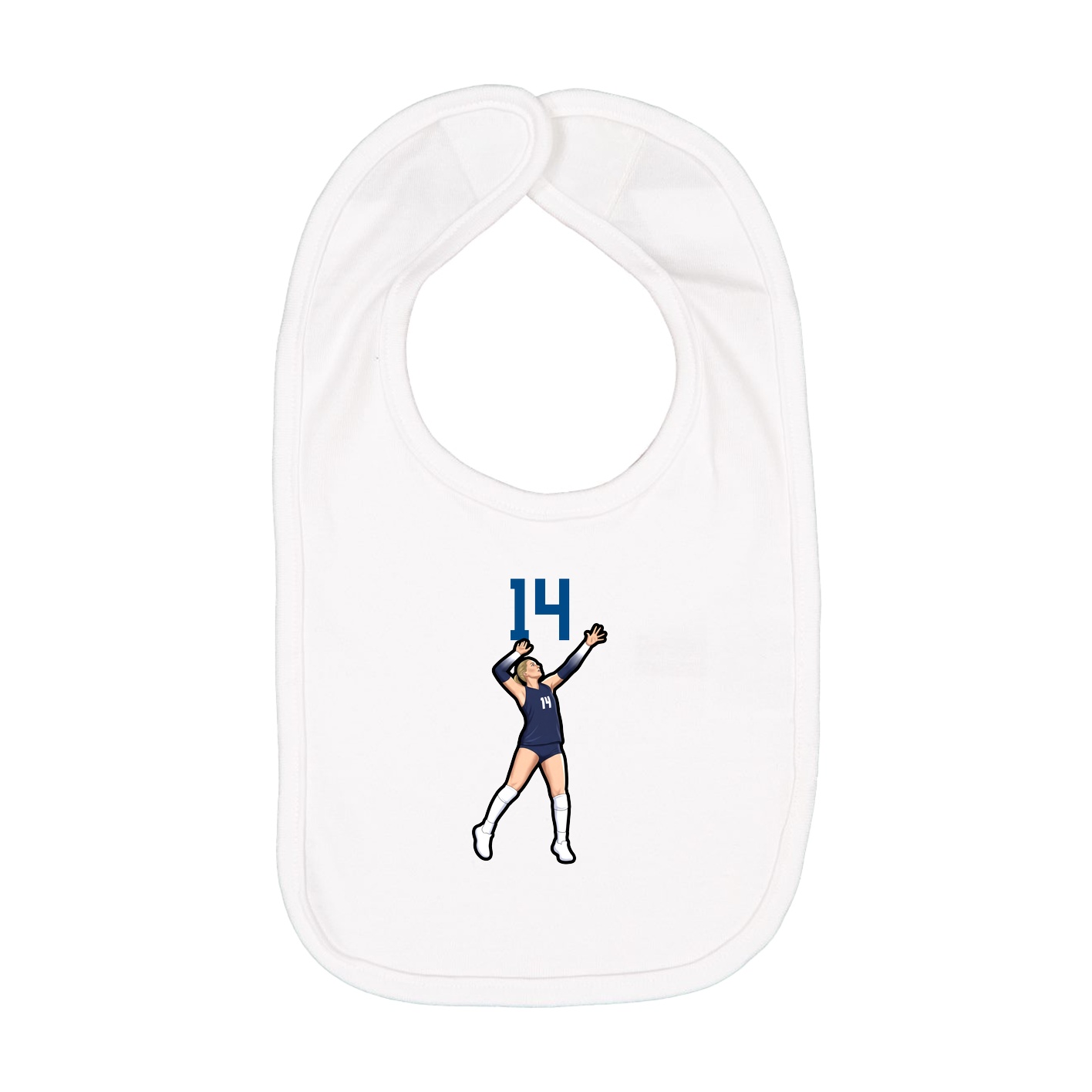 Infant Bib — Number Top in White