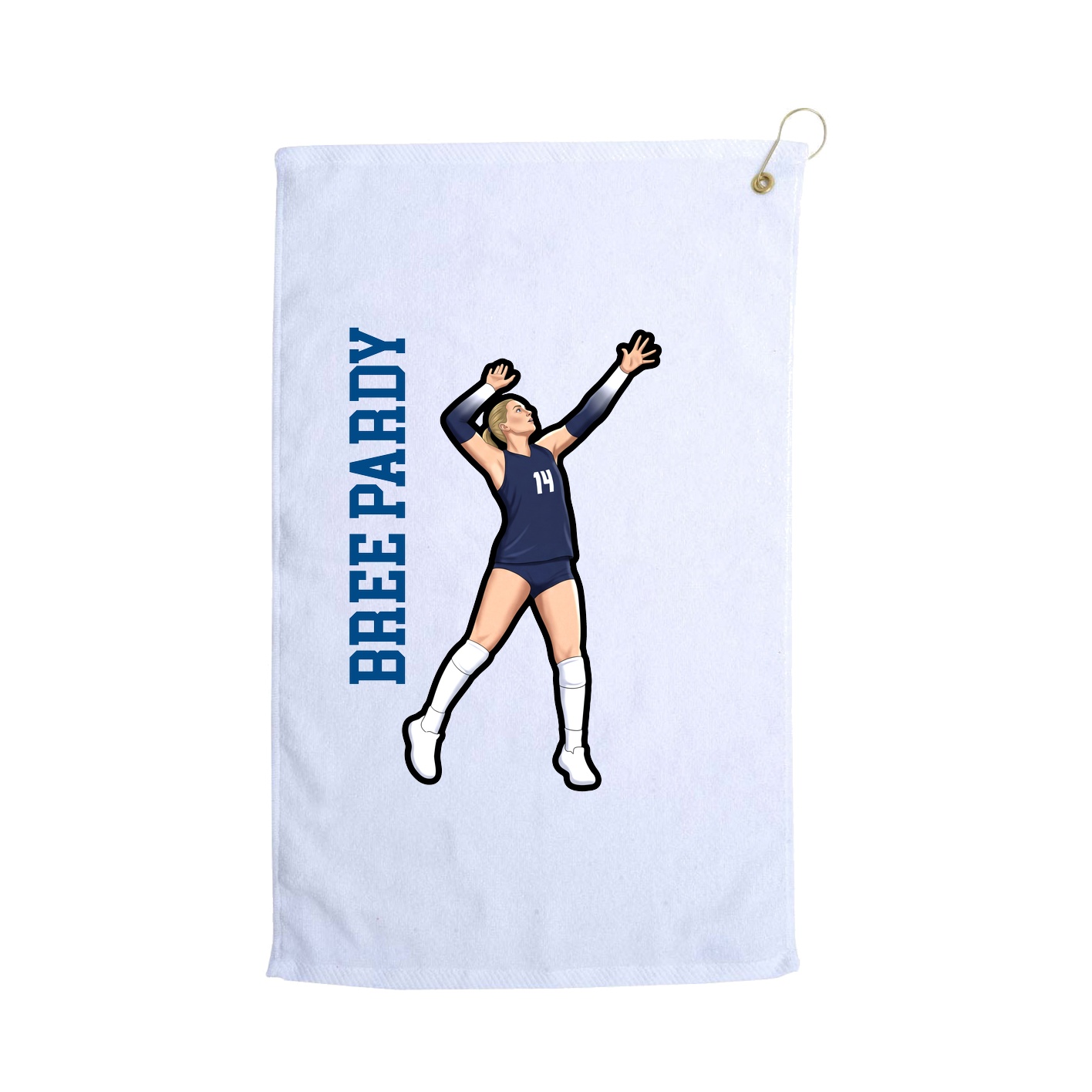 Golf Towel — Name Vertical in White