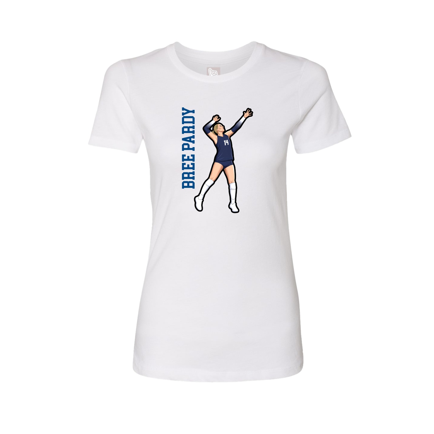 Womens Tee — Name Vertical in White