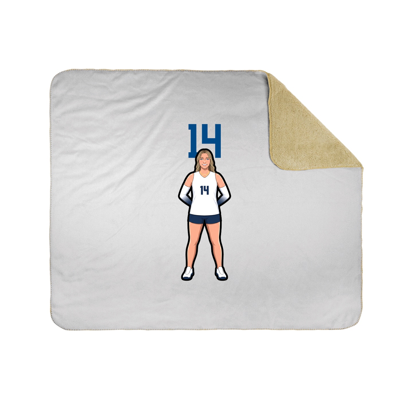 Throw Blanket — Number Top in White