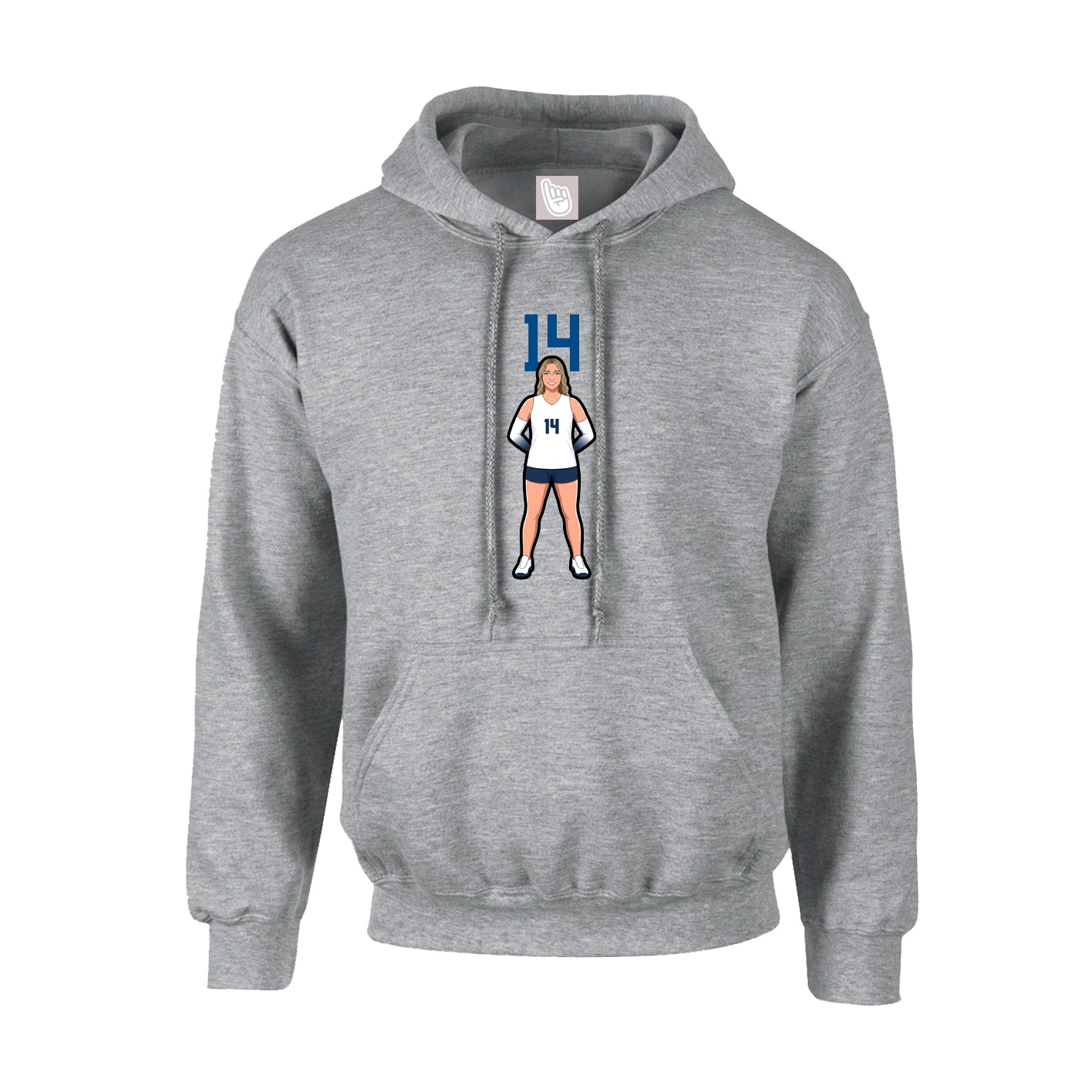 Youth Hoodie — Number Top in Grey