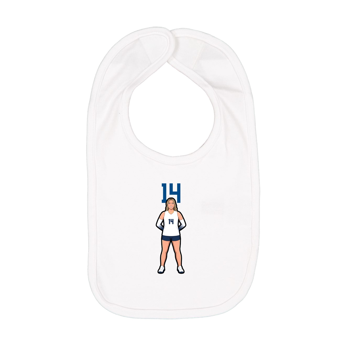 Infant Bib — Number Top in White