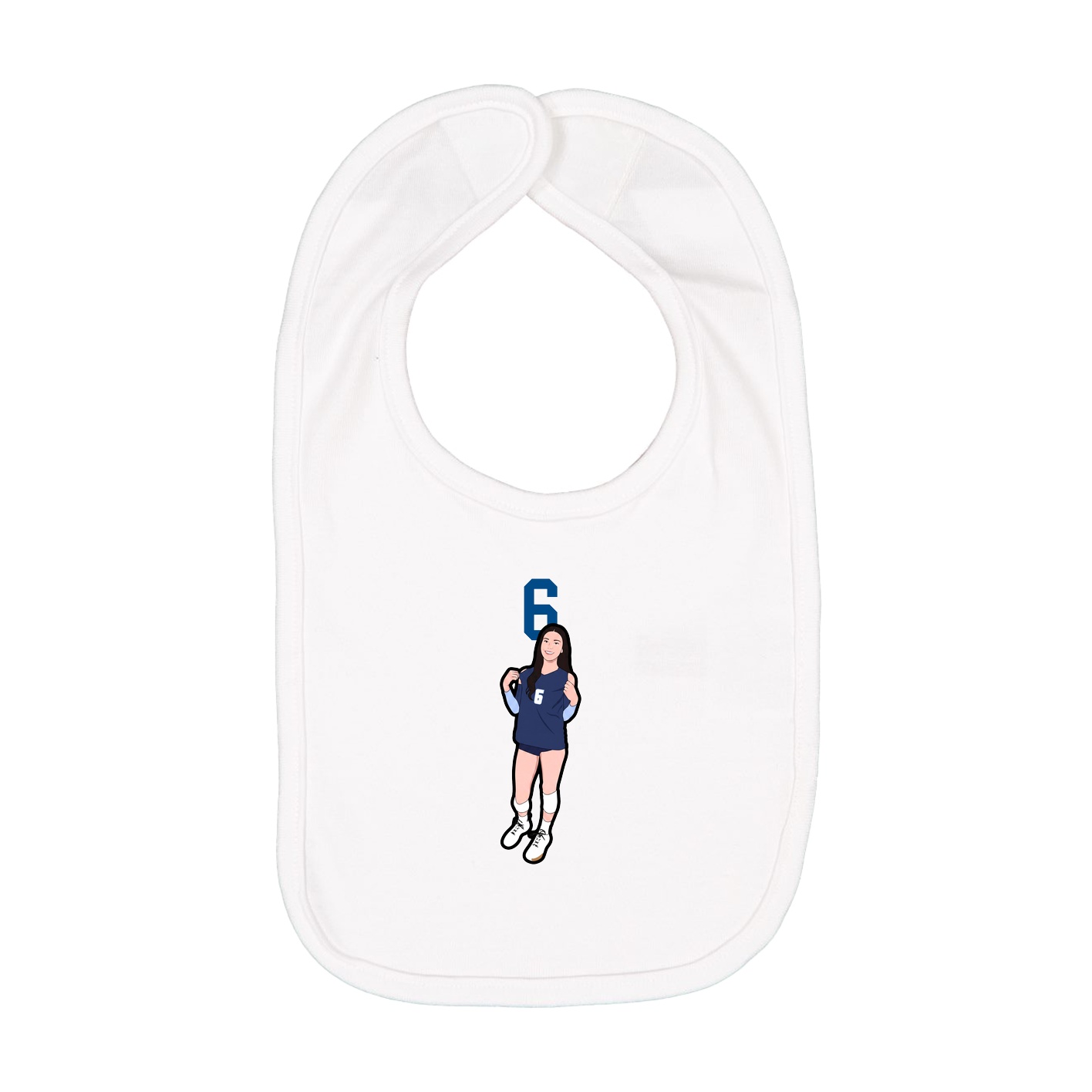 Infant Bib — Number Top in White