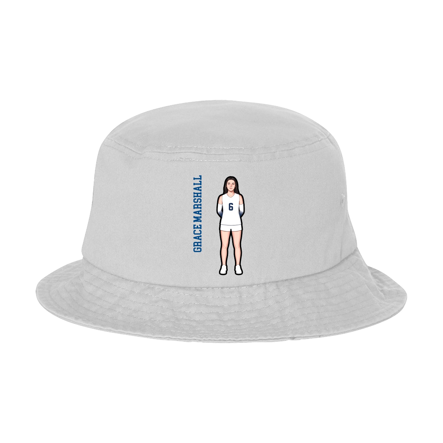 Bucket Cap — Name Vertical in White