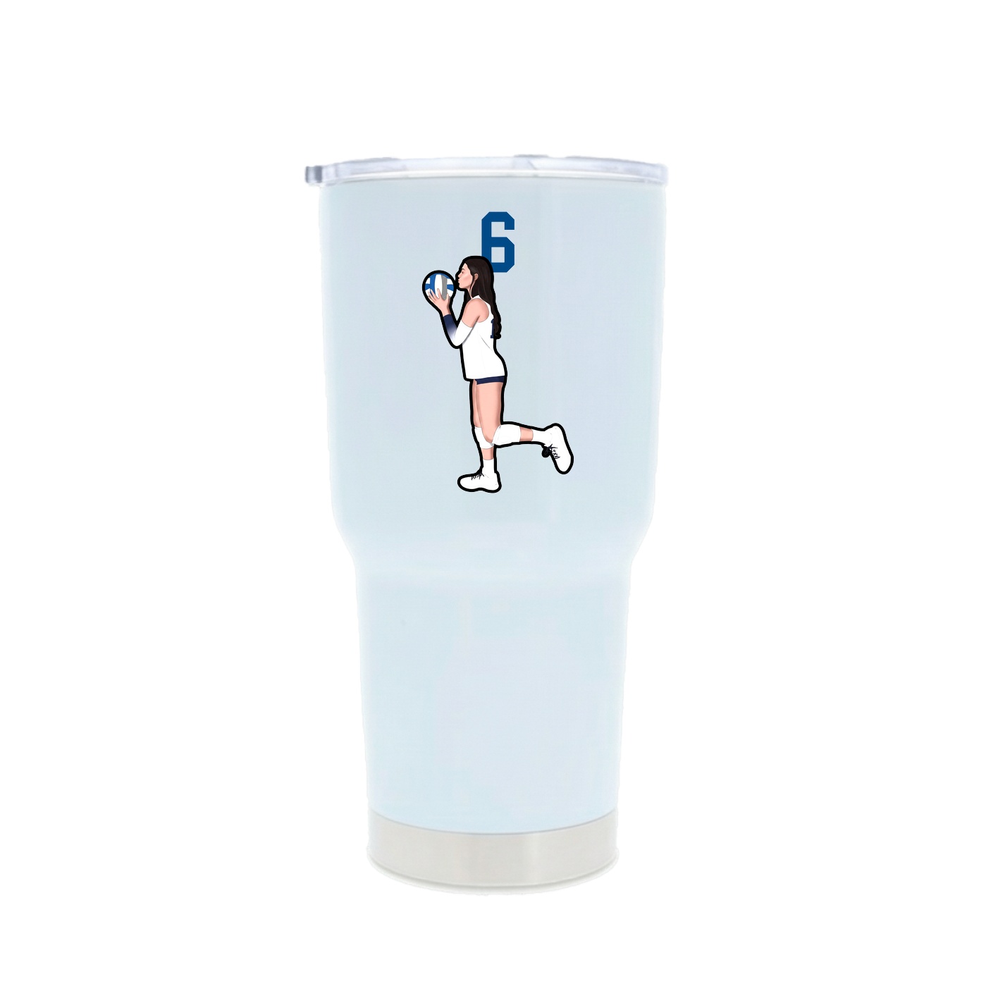 30oz Stainless Steel Tumbler — Number Top in White