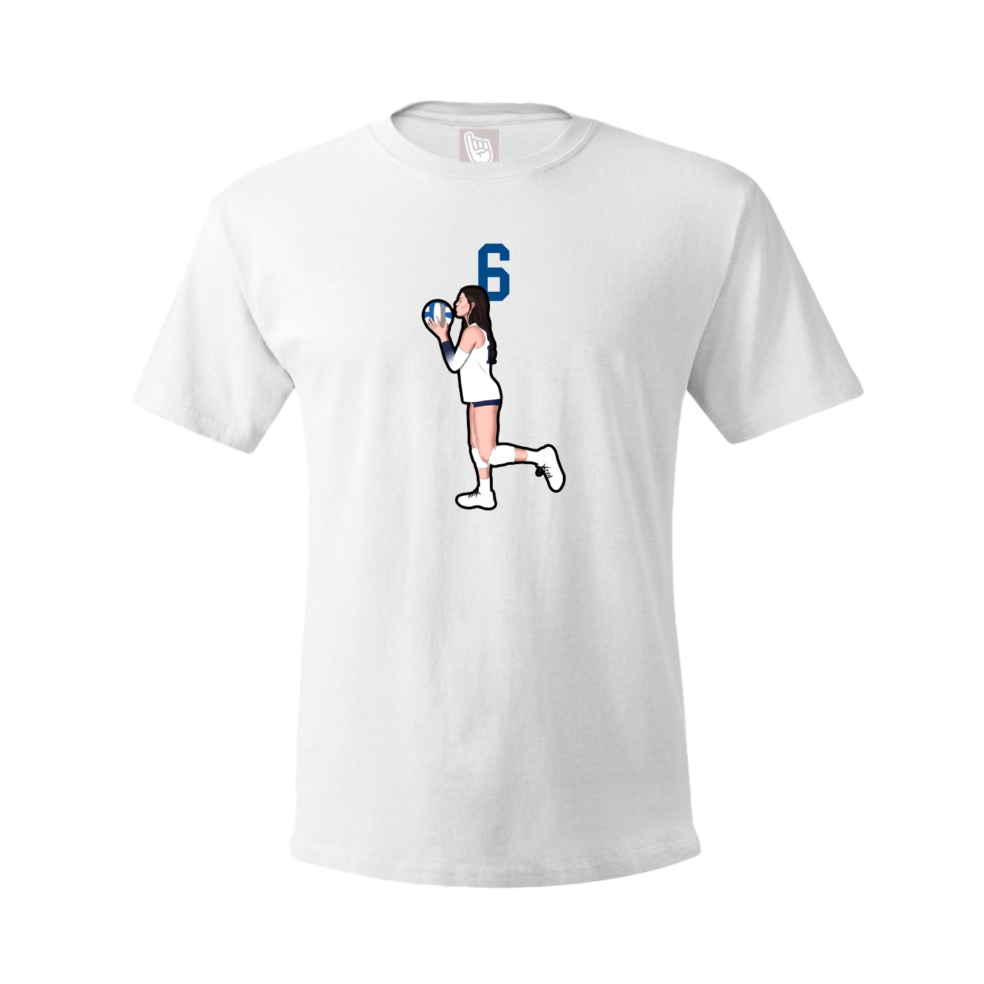 Youth Tee — Number Top in White