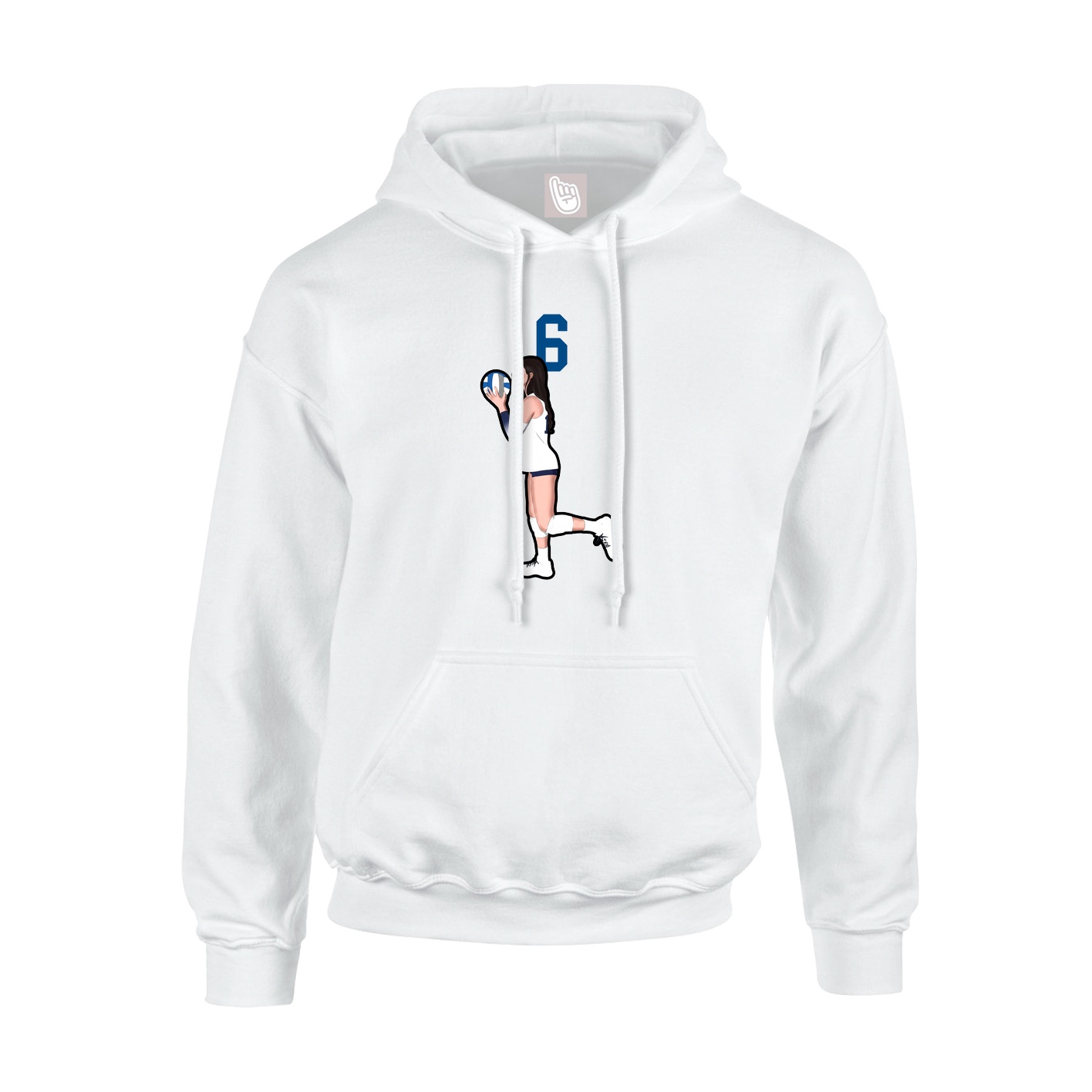 Youth Hoodie — Number Top in White